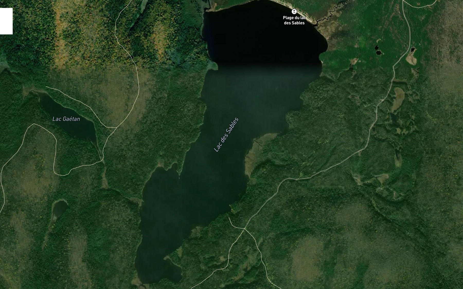 Satellite map of the Lac des Sables