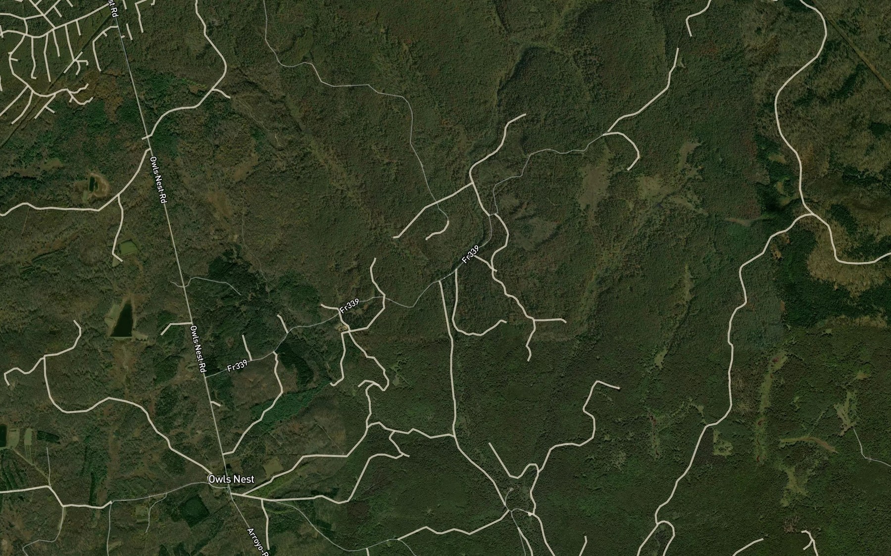Satellite map of the Twin Lick Run