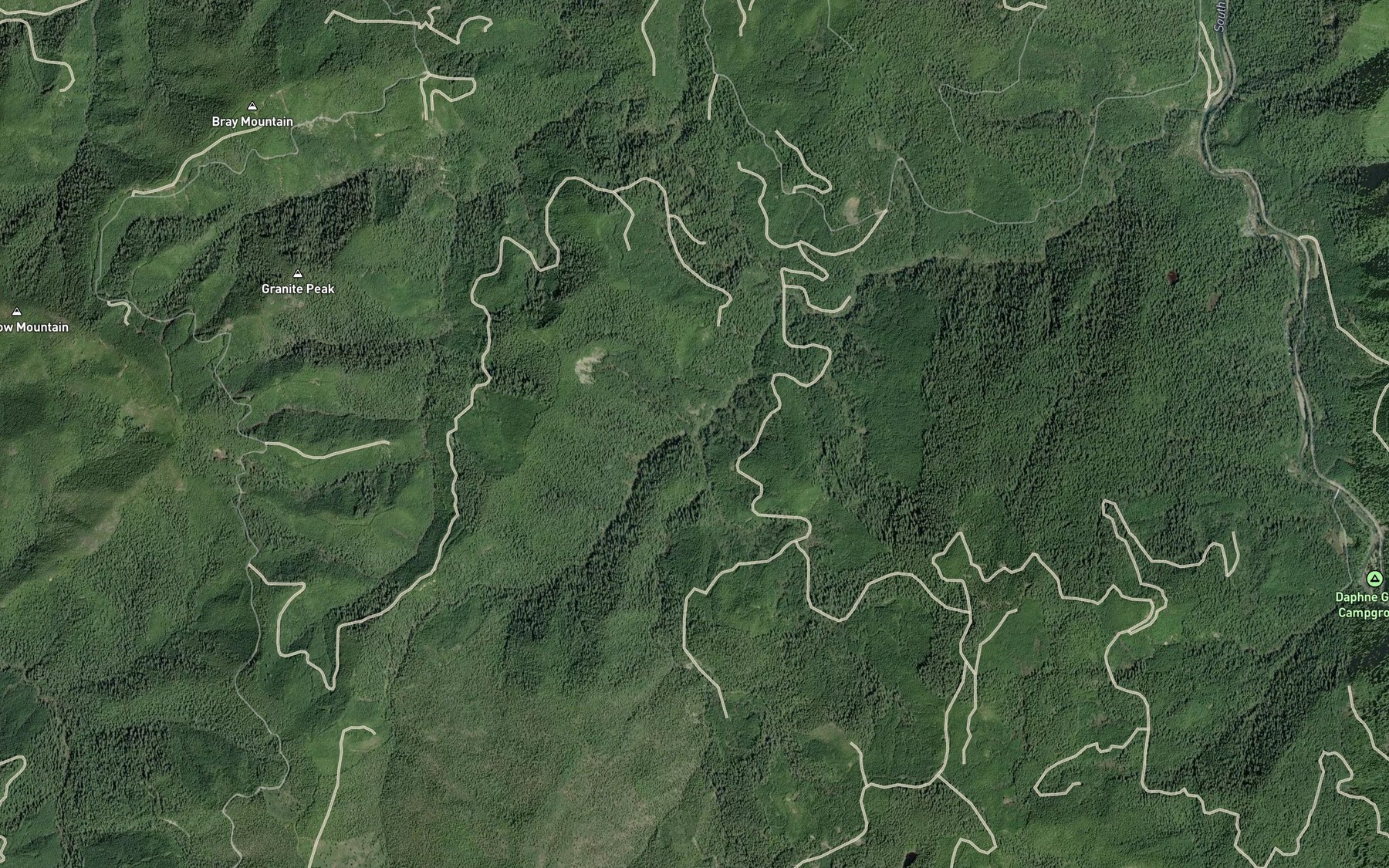 Satellite map of the Nickel Creek