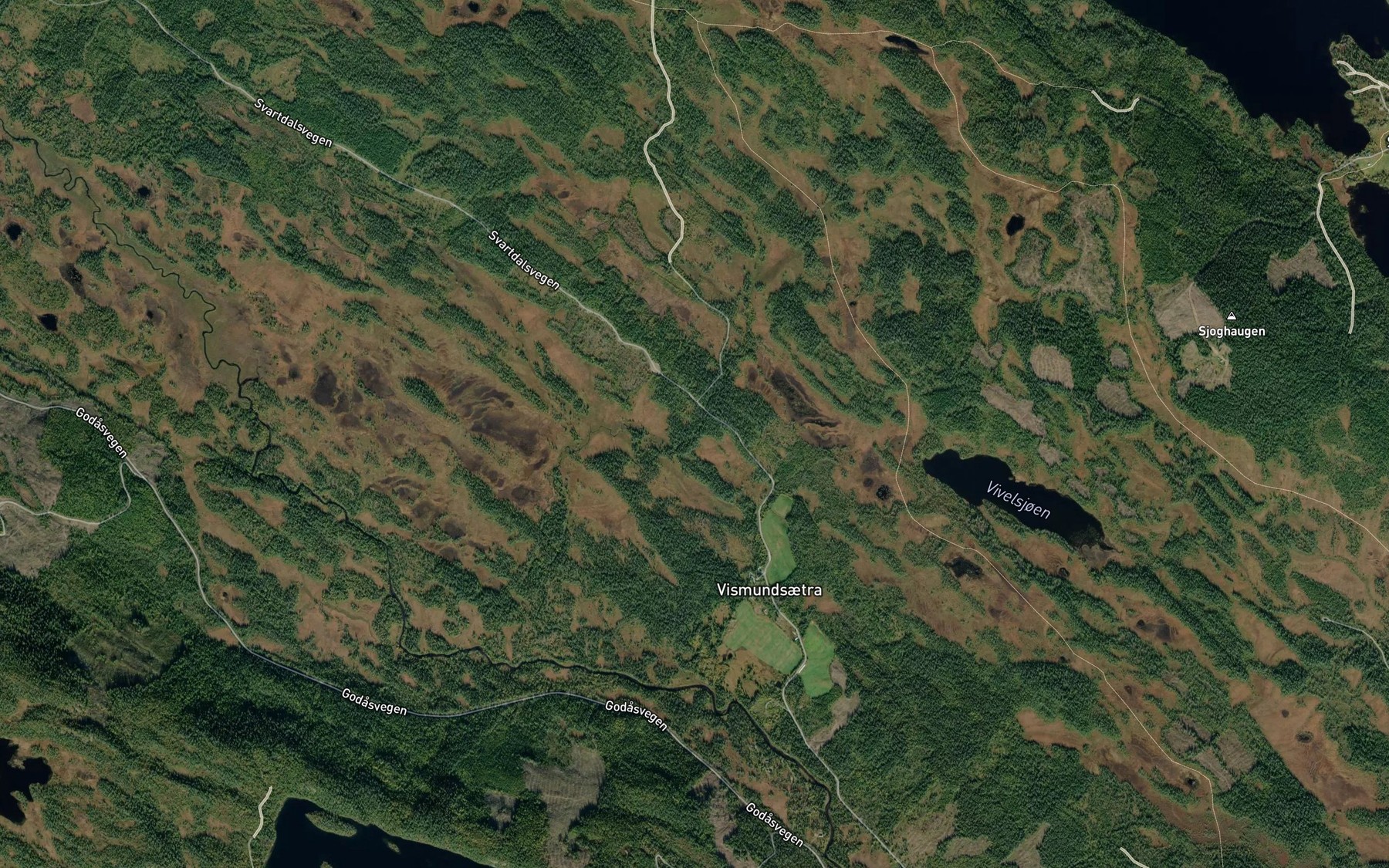 Satellite map of the Tverraa