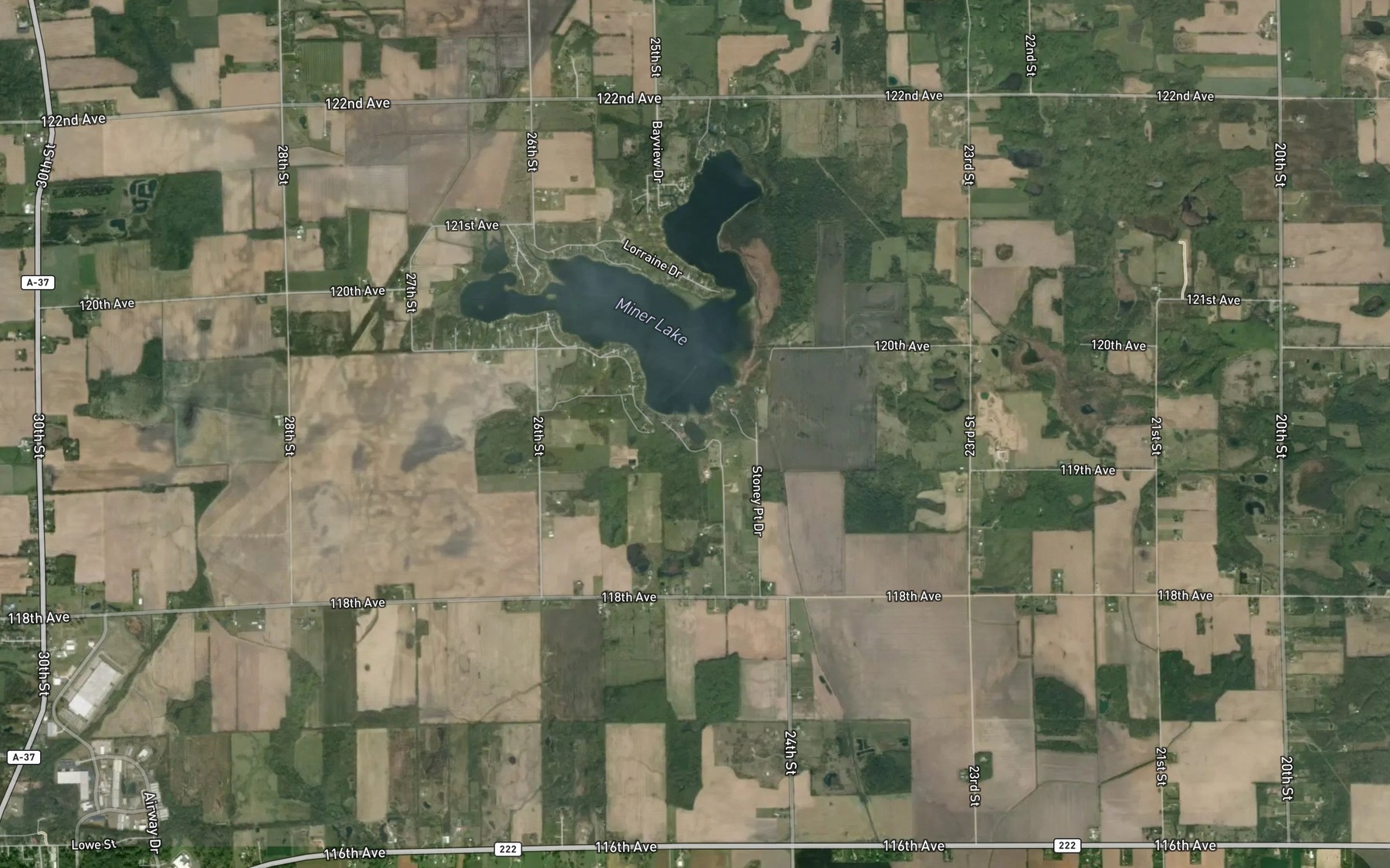 Satellite map of the Horseshoe Cove