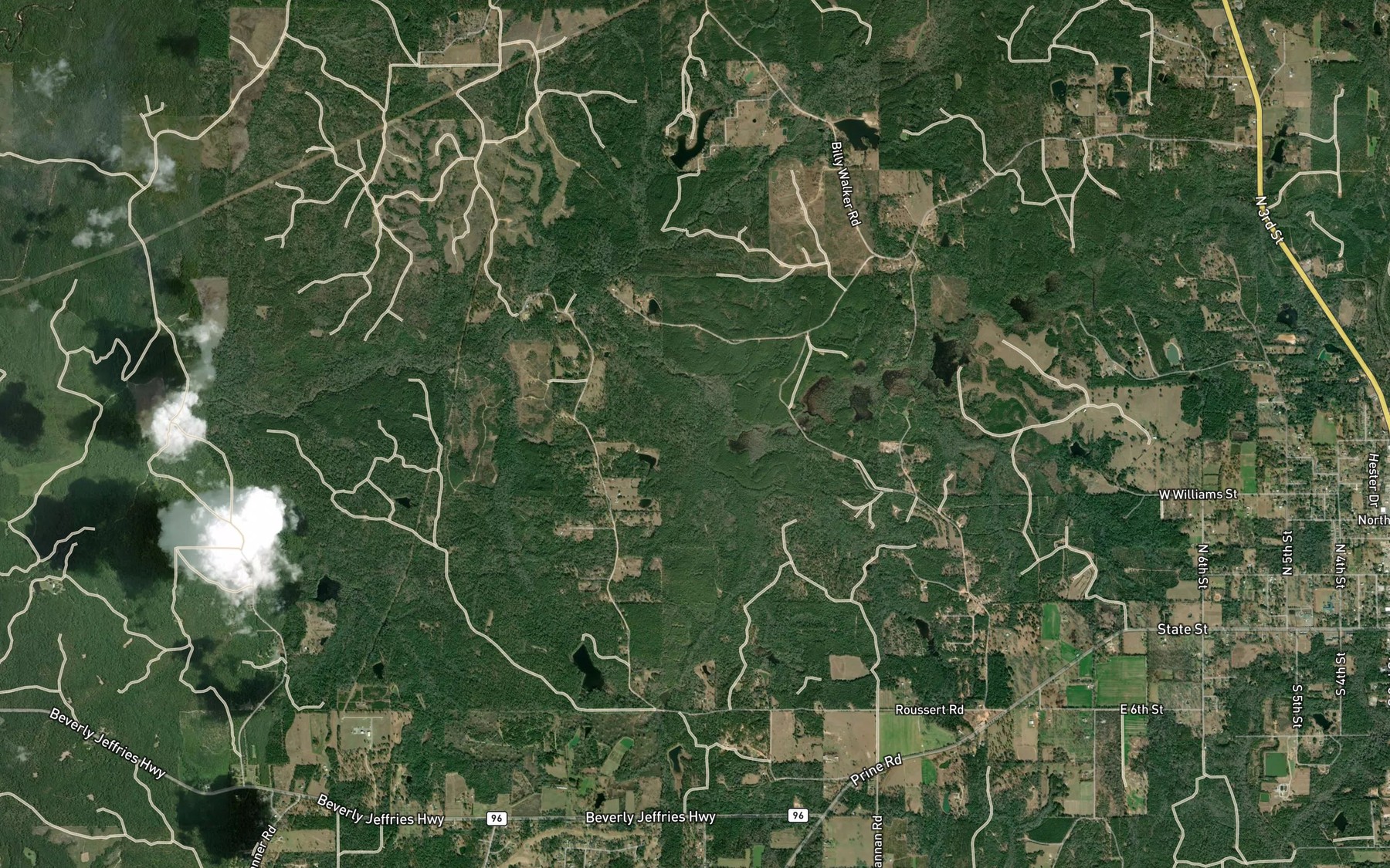 Satellite map of the Mill Branch
