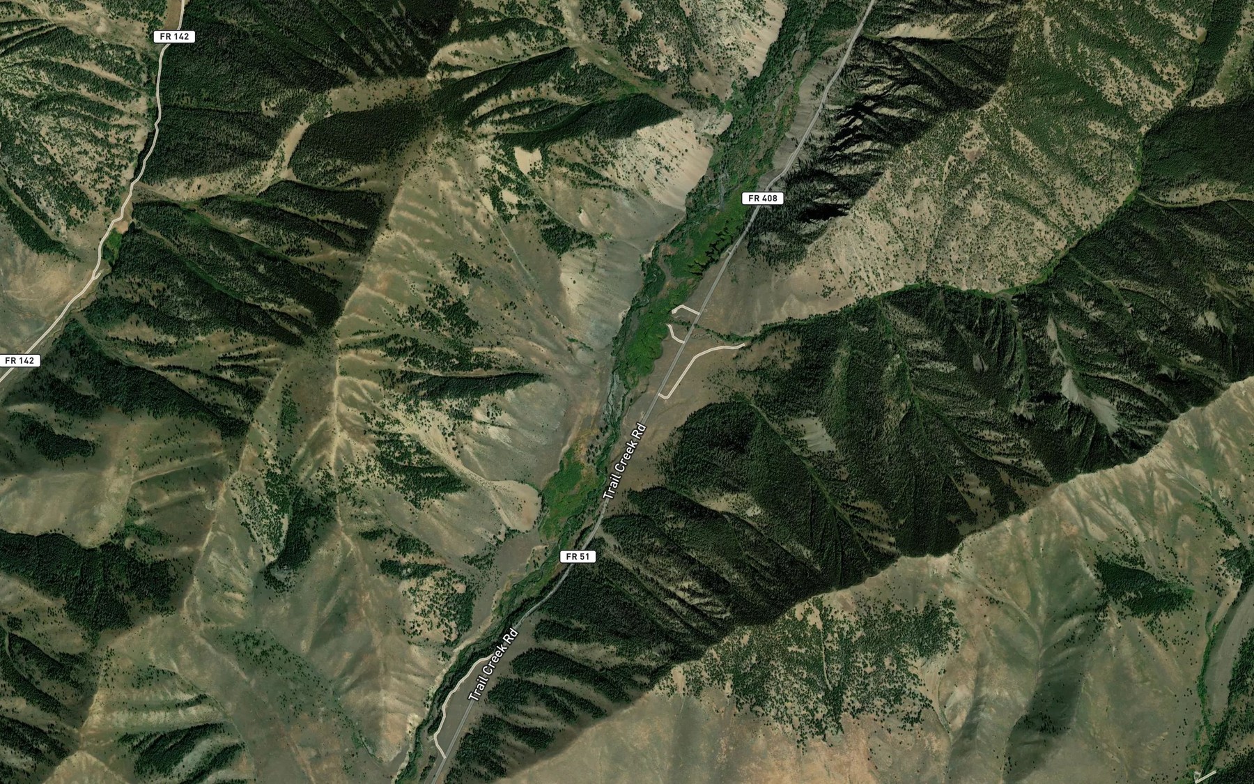 Satellite map of the Wilson Creek