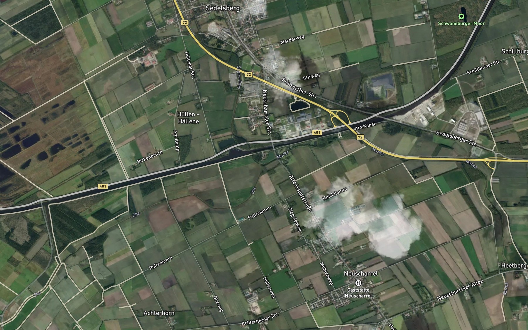 Satellite map of the Marka