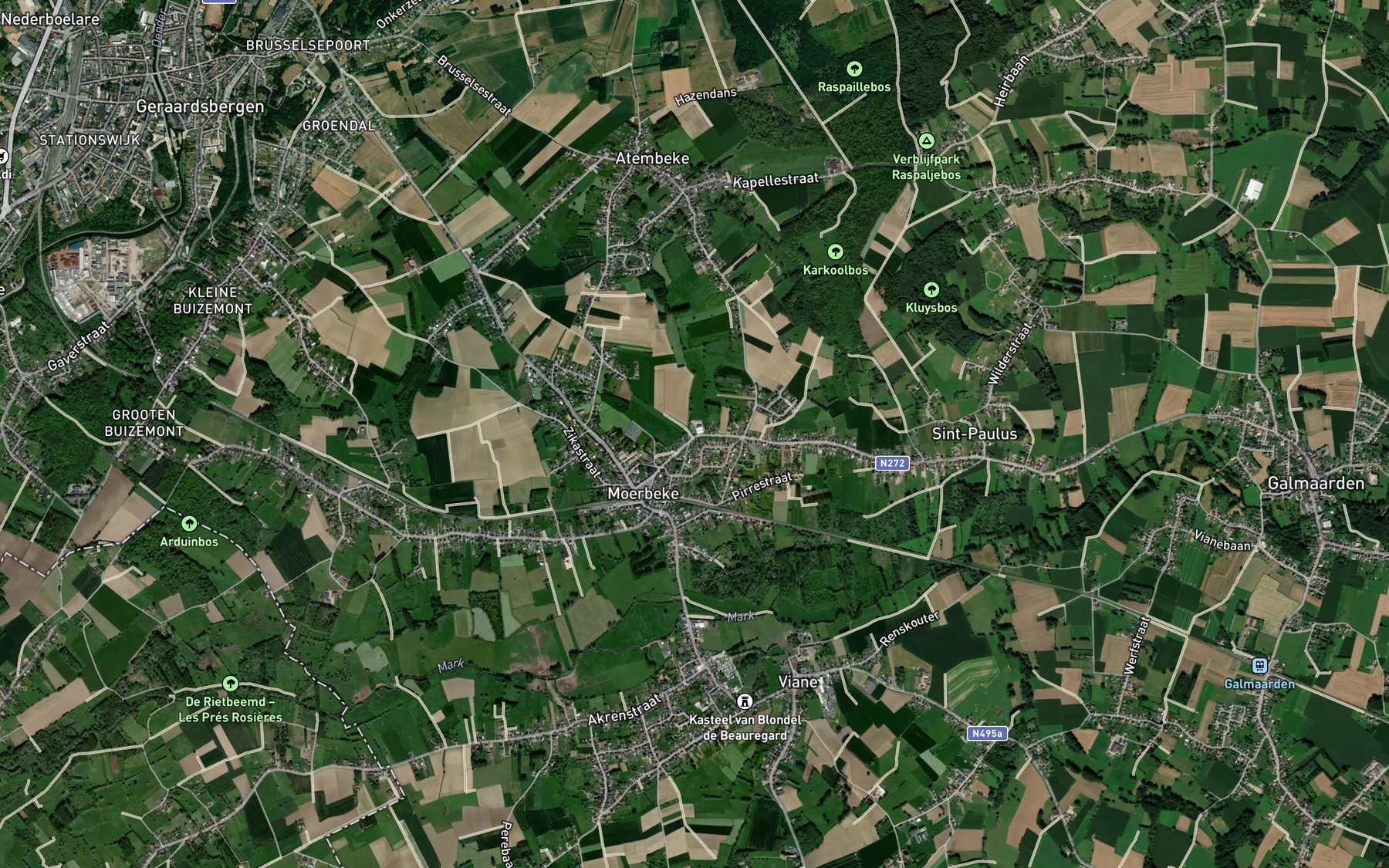 Satellite map of the Hollebeek