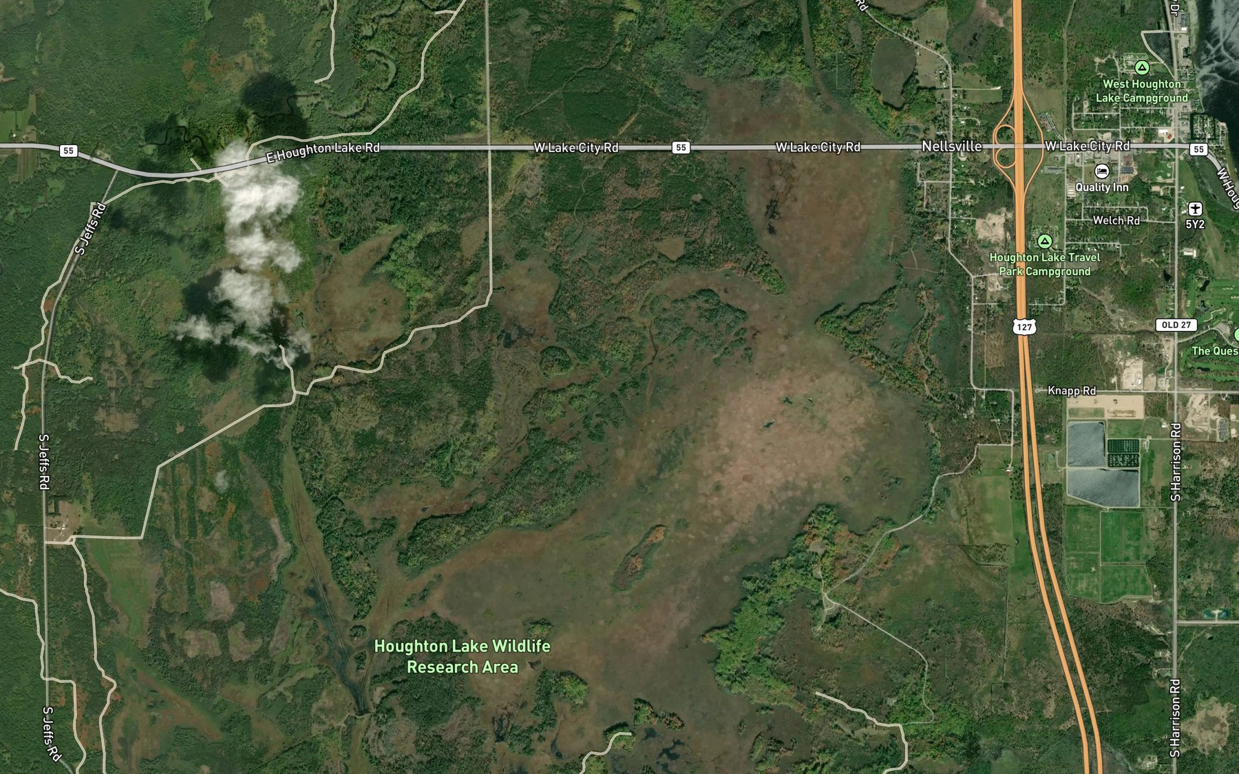 Satellite map of the Nellsville Ditch