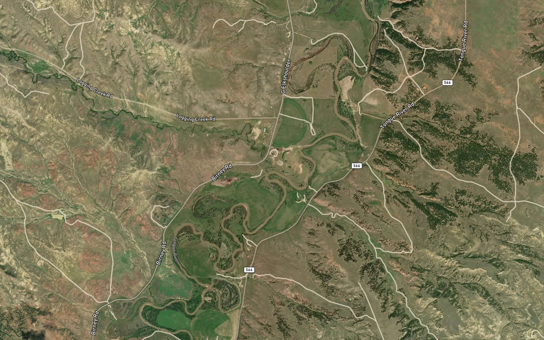 Satellite map of the Logging Creek
