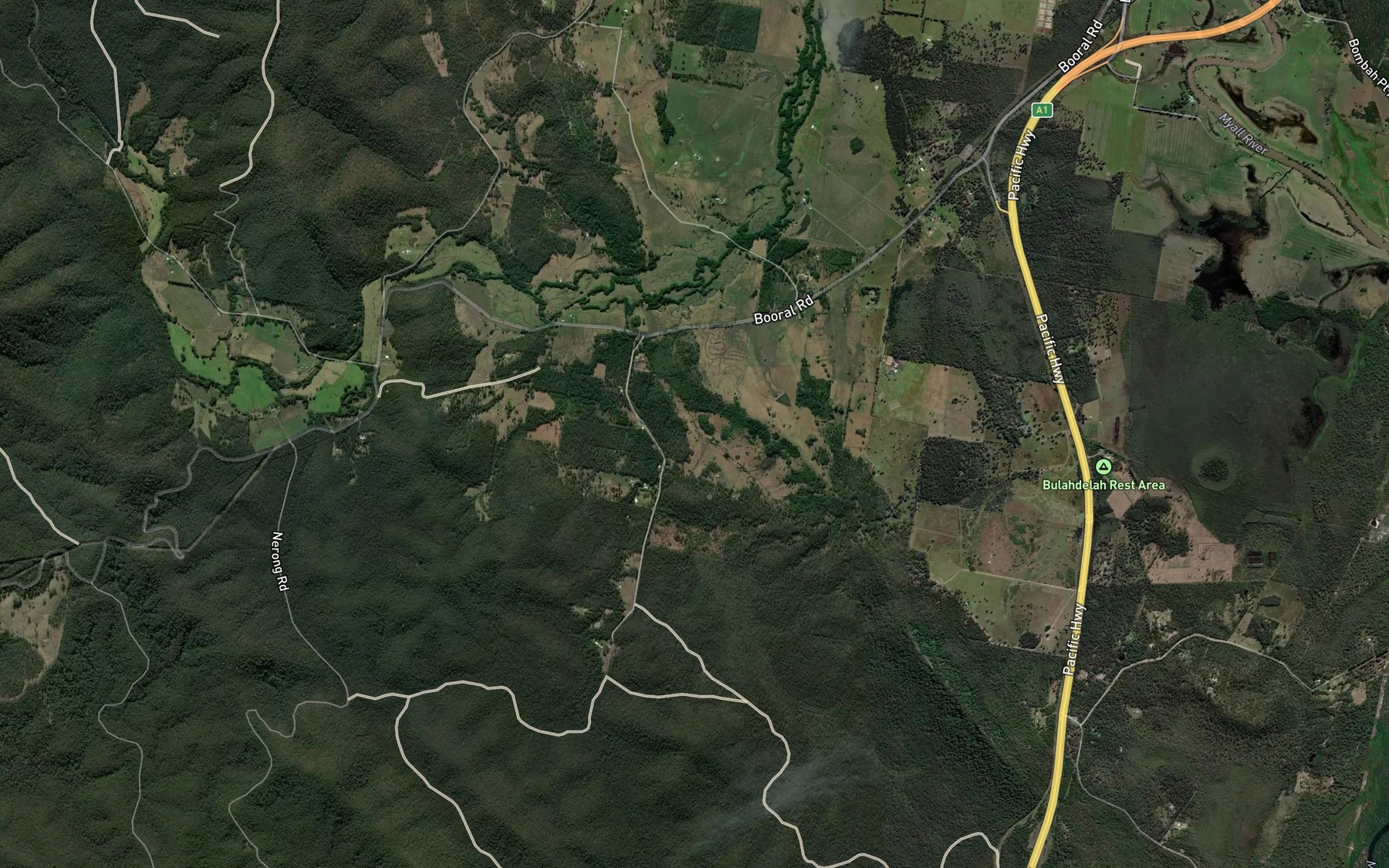 Satellite map of the Emu Creek