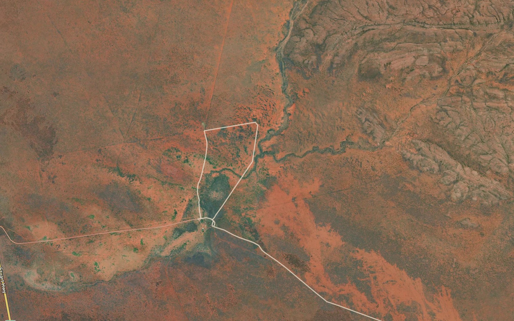 Satellite map of the Hurst Creek