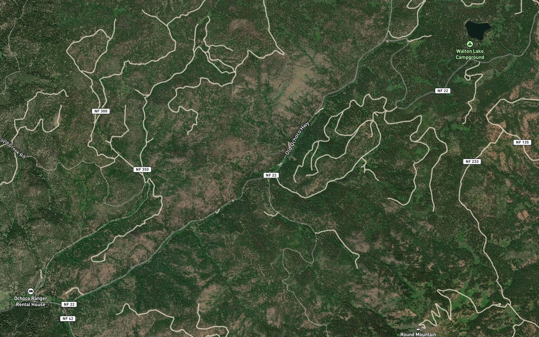 Satellite map of the Scissors Creek