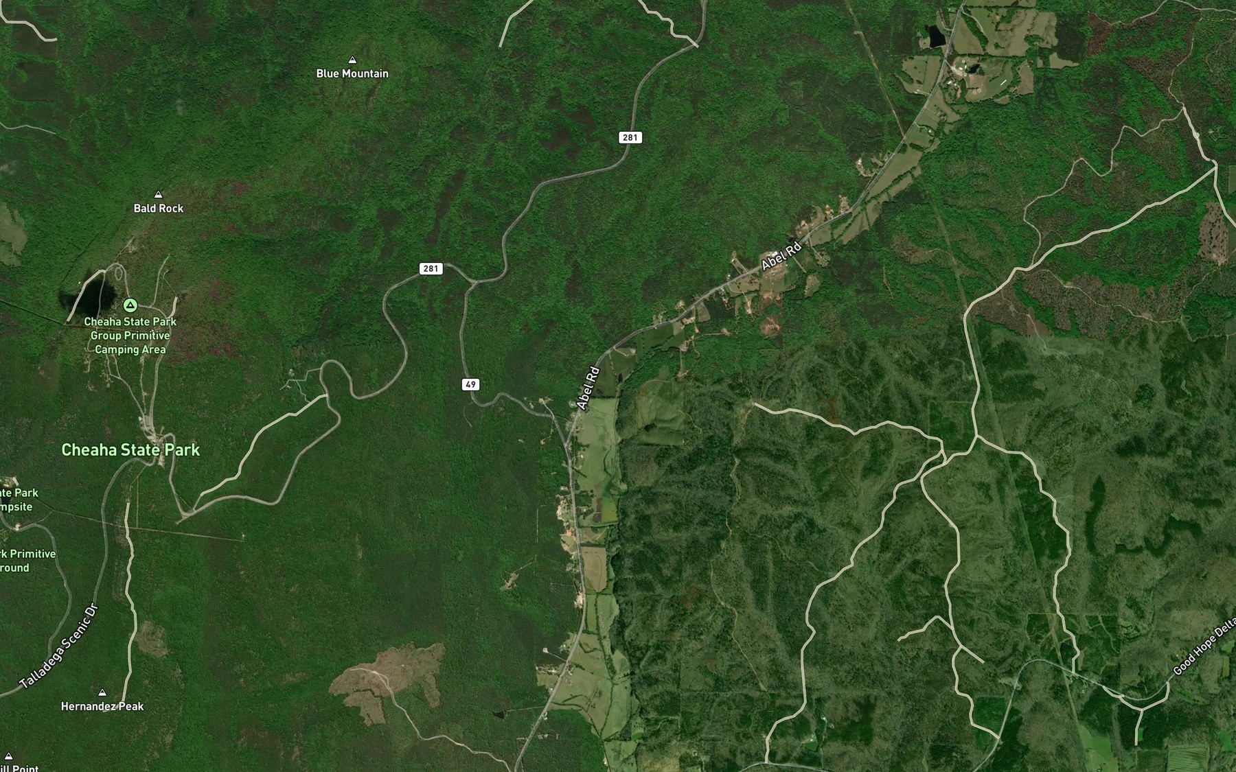 Satellite map of the Swan Branch