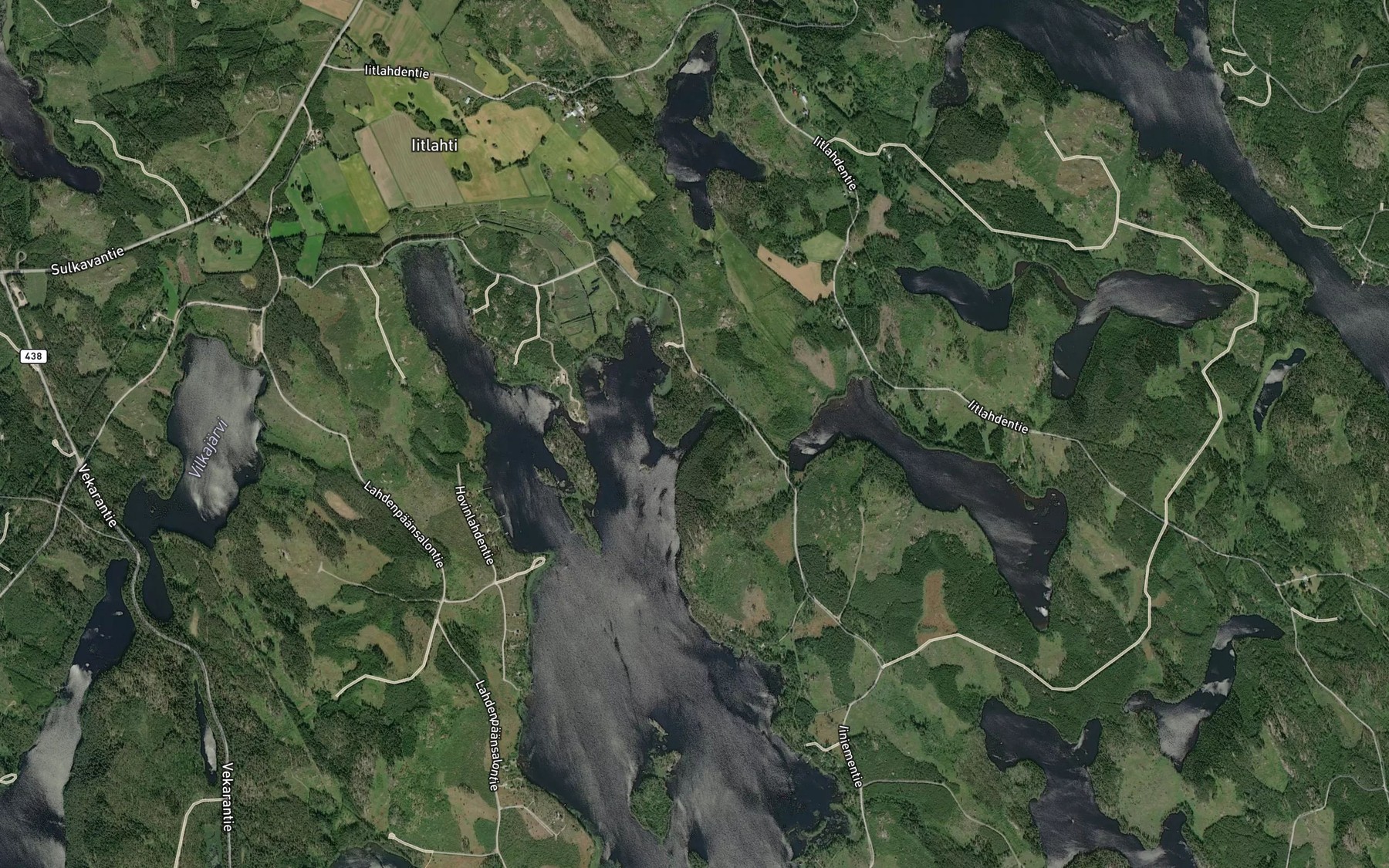 Satellite map of the Hiidenpuhteenlahti