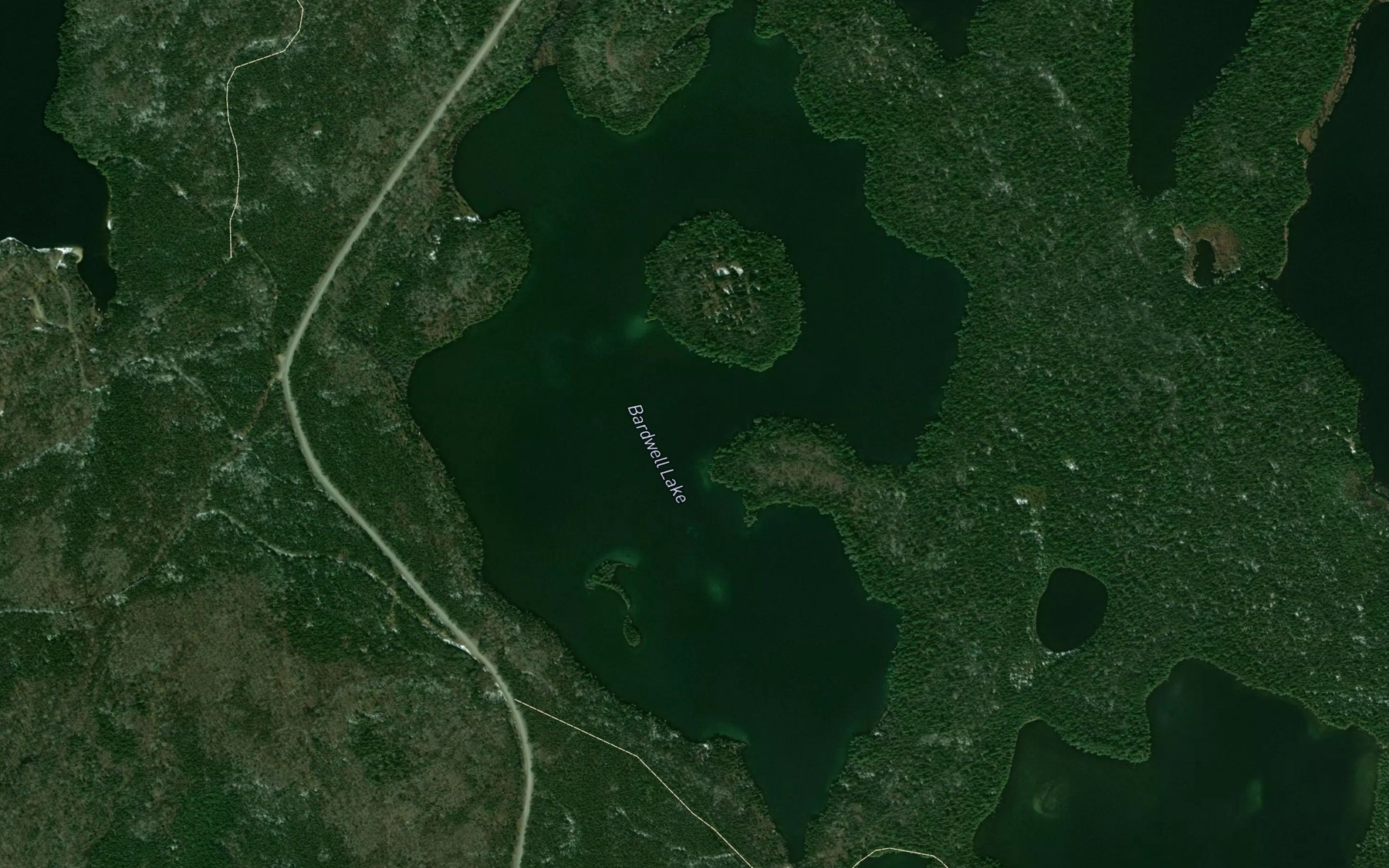 Satellite map of the Bardwell Lake