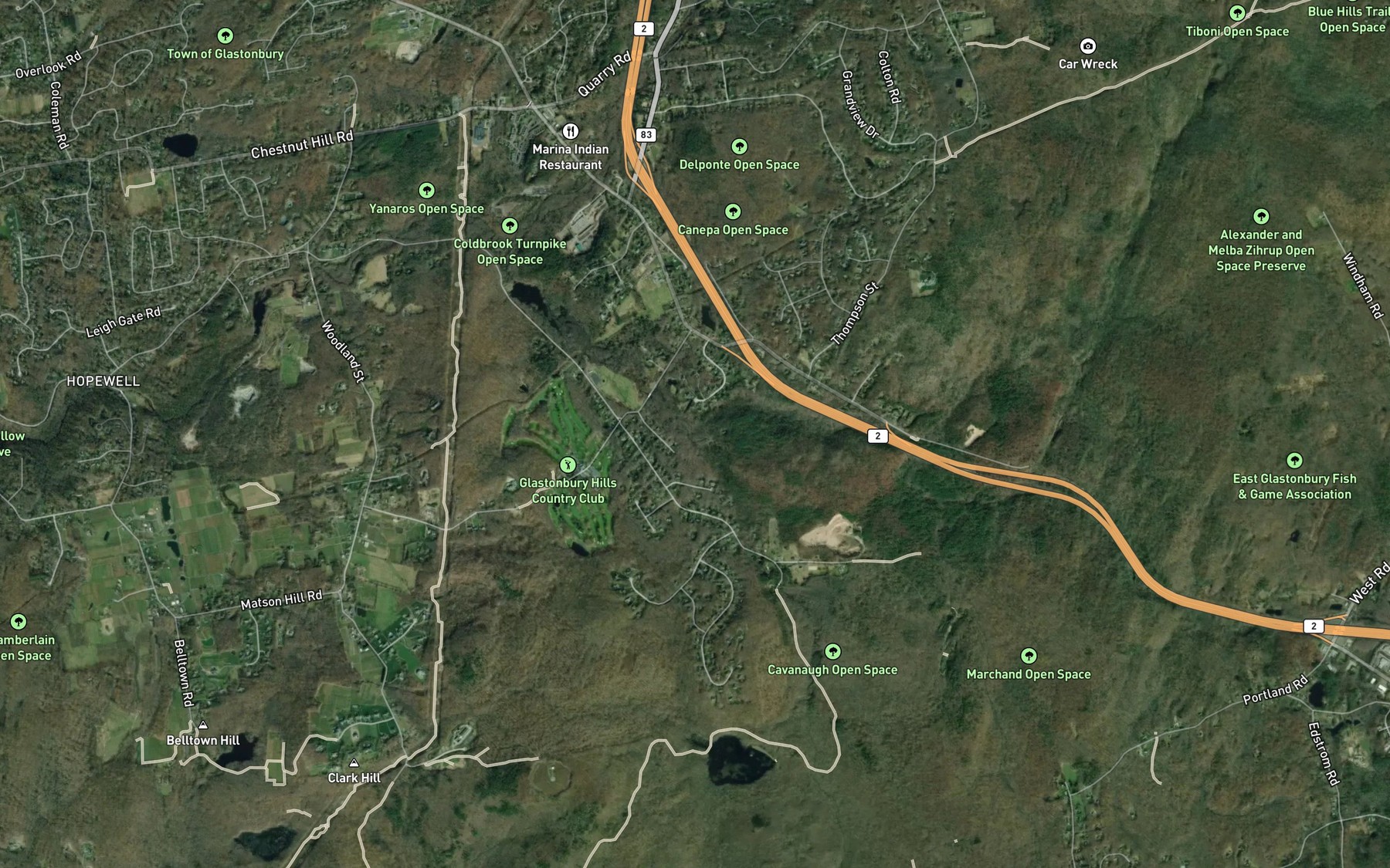 Satellite map of the Dark Hollow Brook