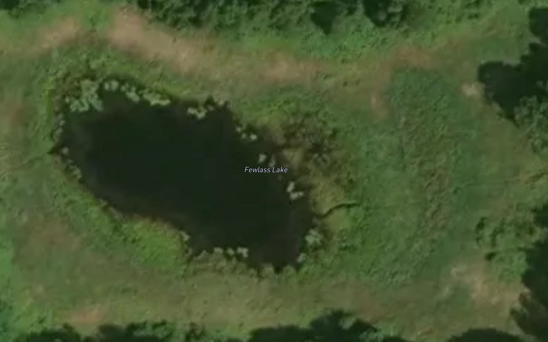 Satellite map of the Fewlass Lake