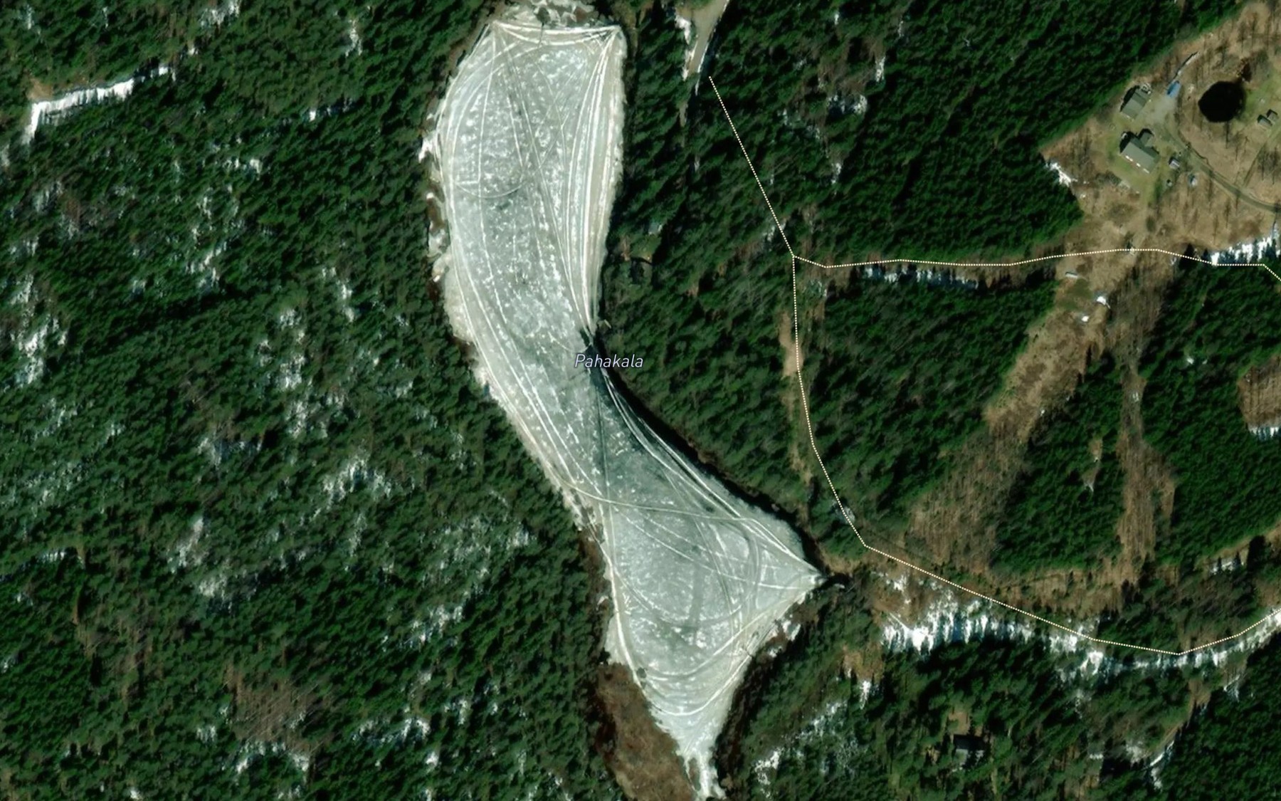 Satellite map of the Pahakala