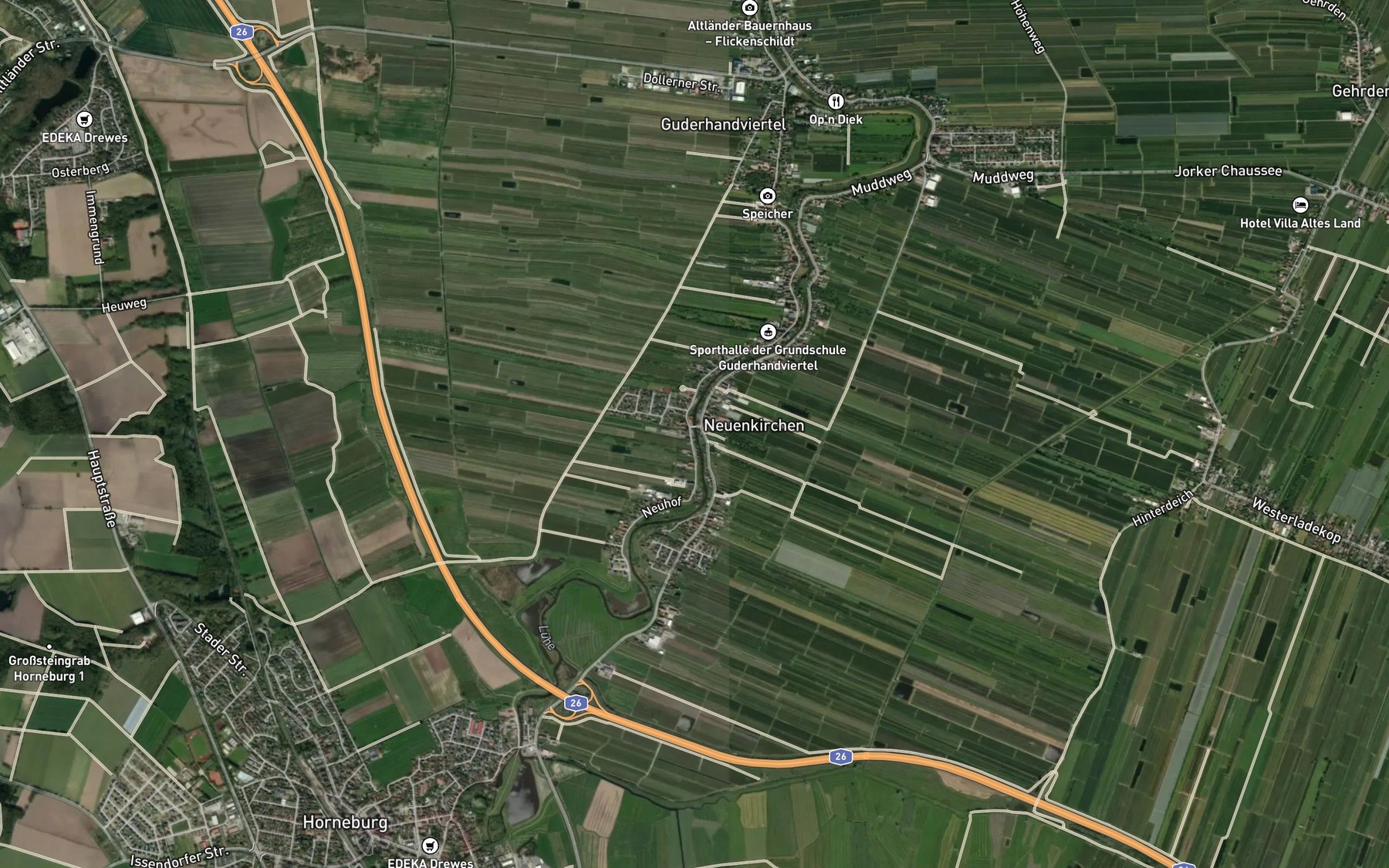 Satellite map of the Aue