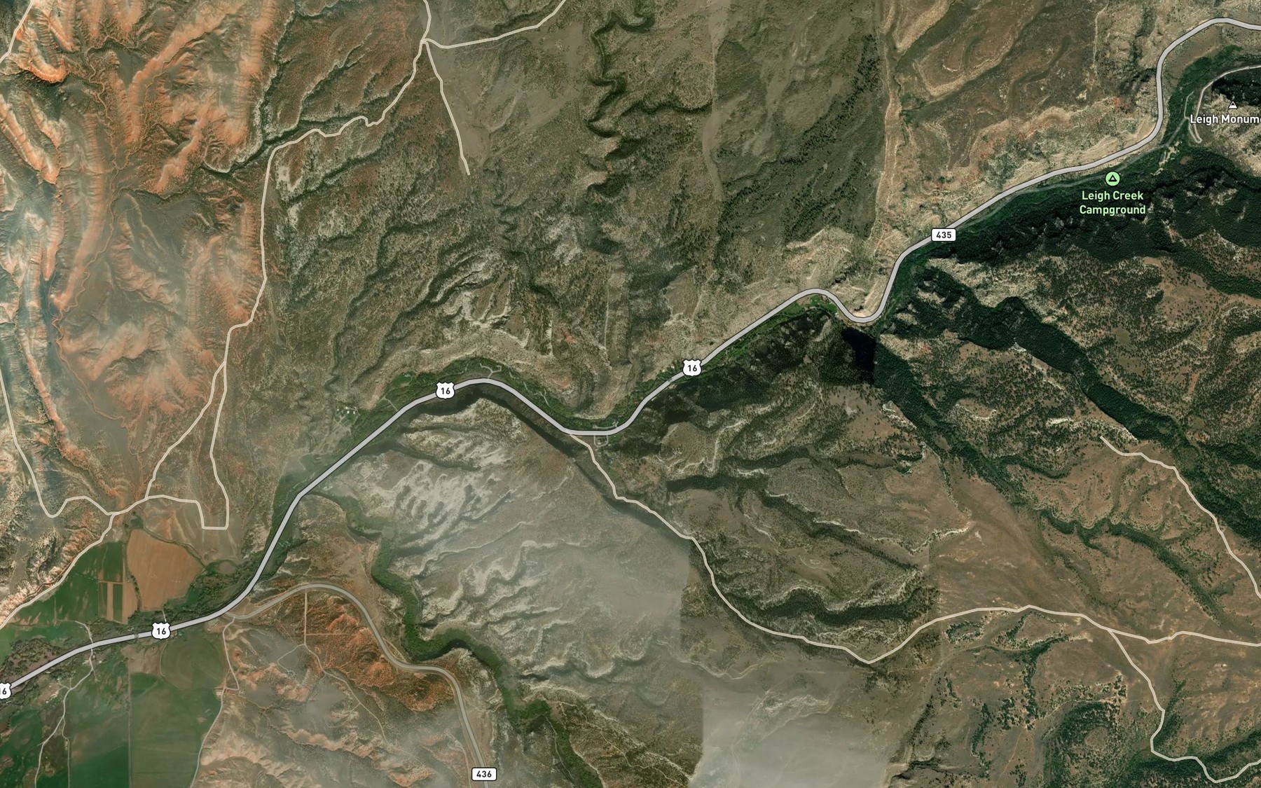 Satellite map of the Salt Lick Creek
