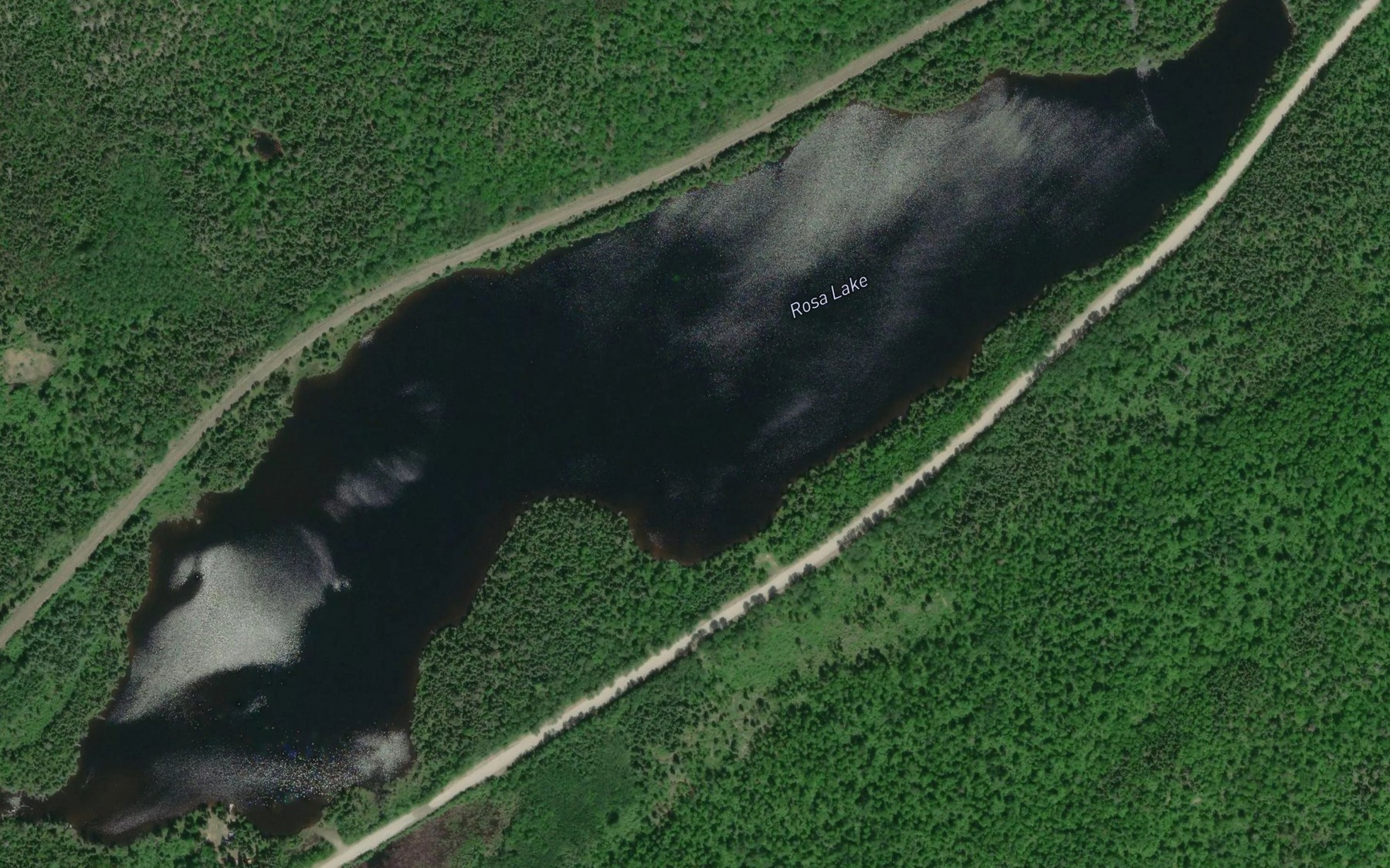 Satellite map of the Rosa Lake