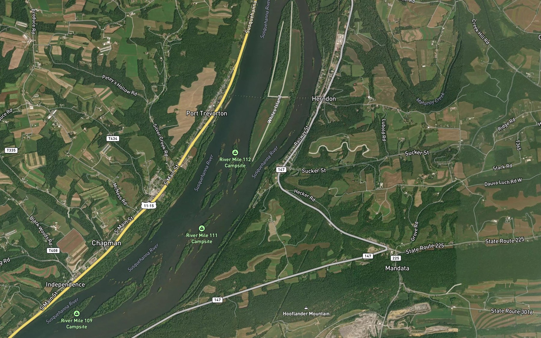 Satellite map of the Fidlers Run