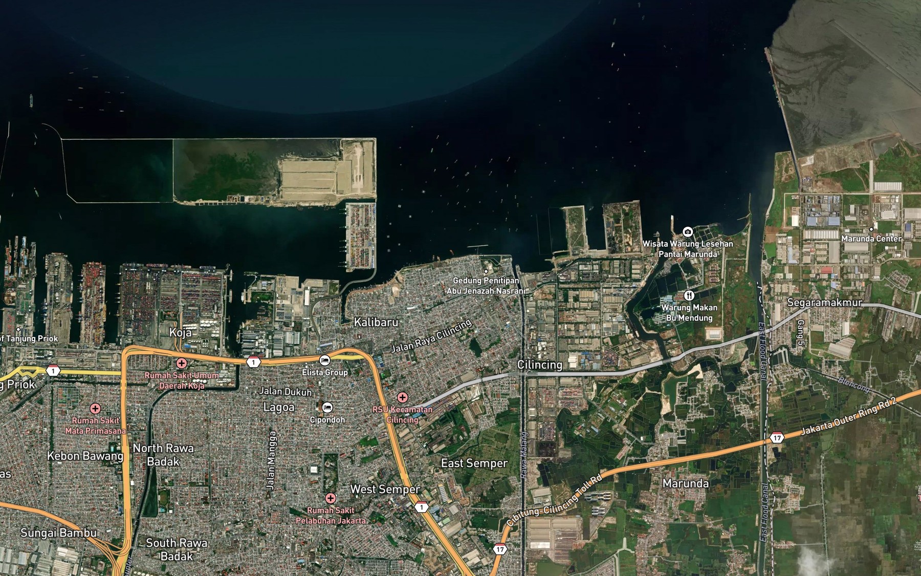 Satellite map of the Muara Cilincing
