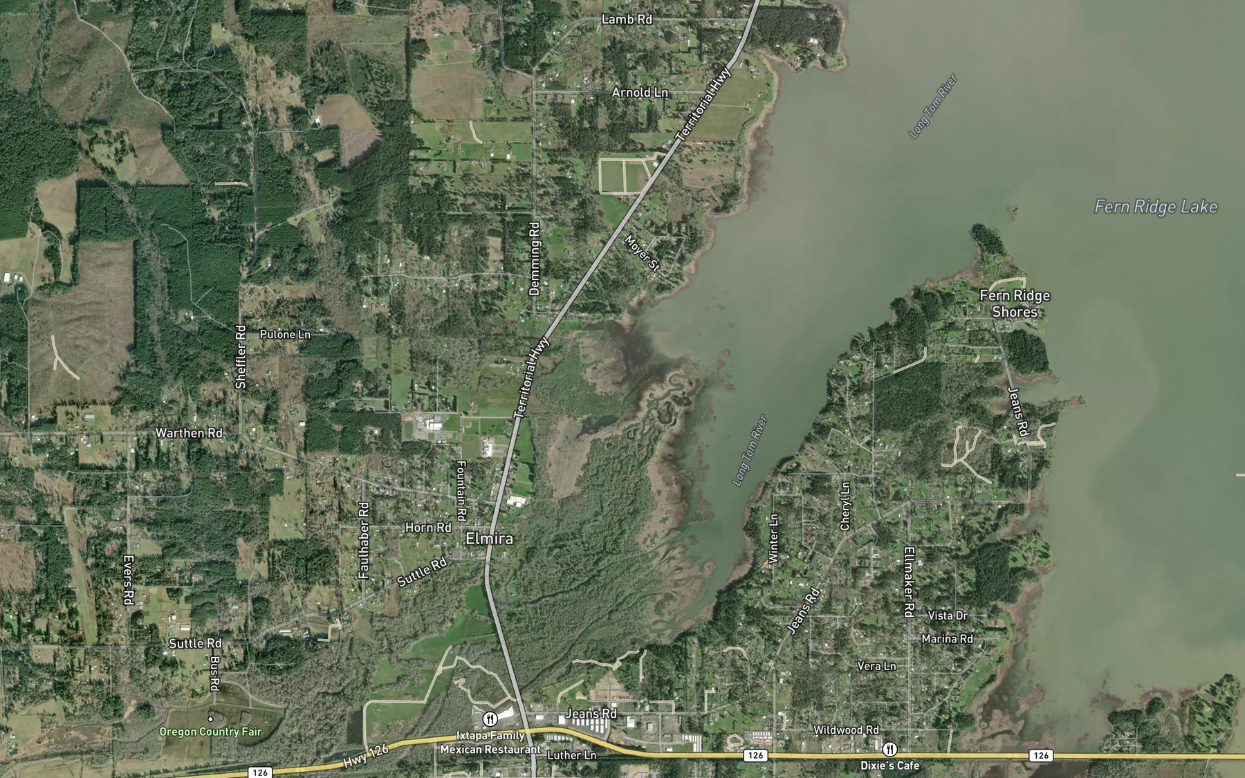 Satellite map of the Hannavan Creek
