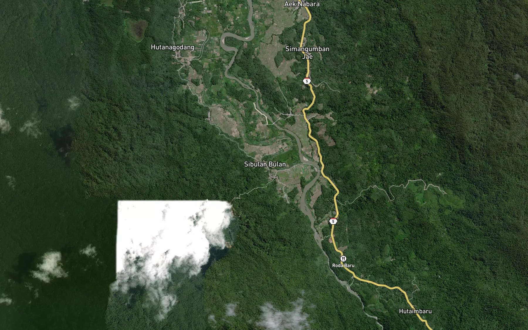 Satellite map of the Aek Bongbongan