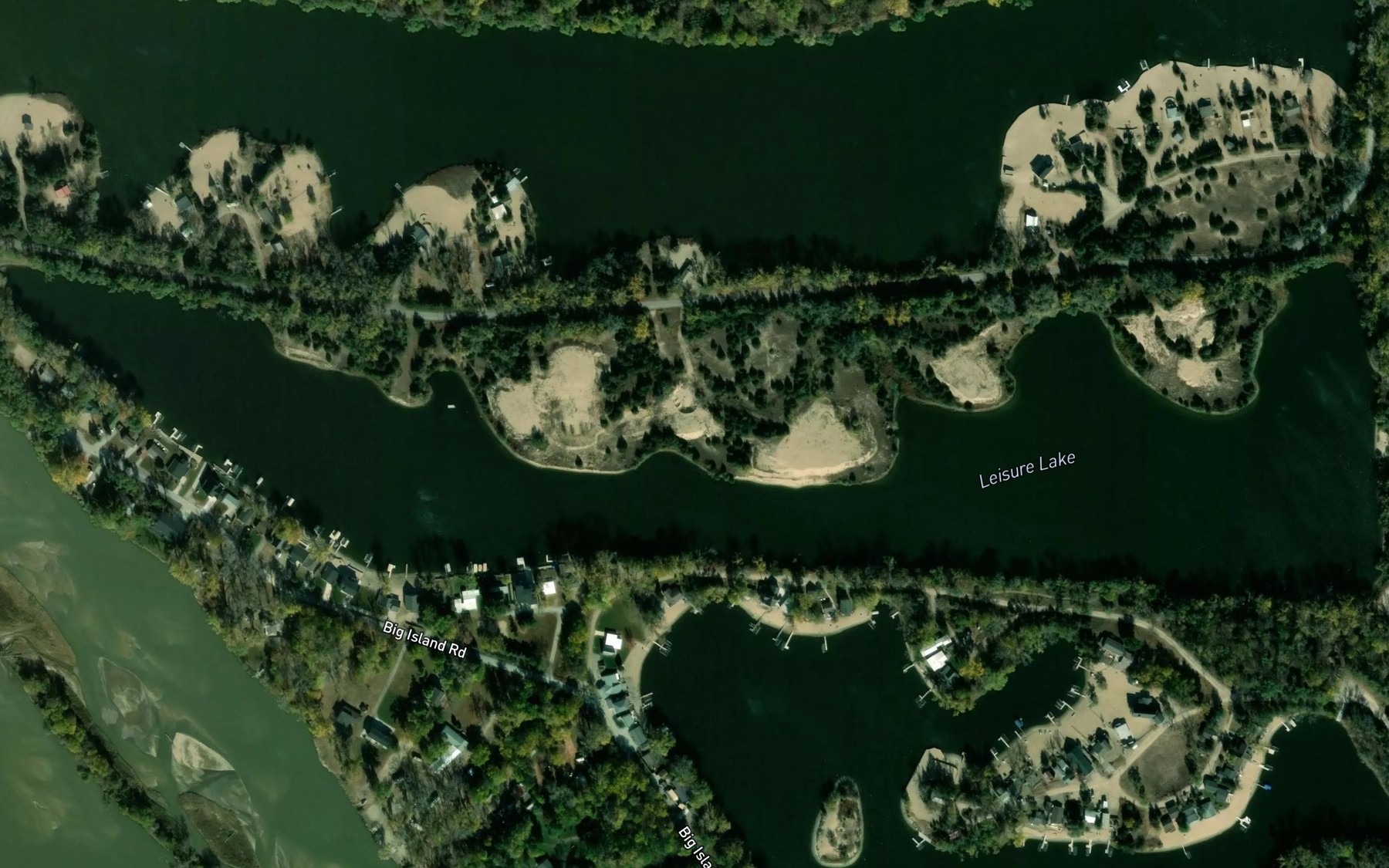 Satellite map of the Leisure Lake