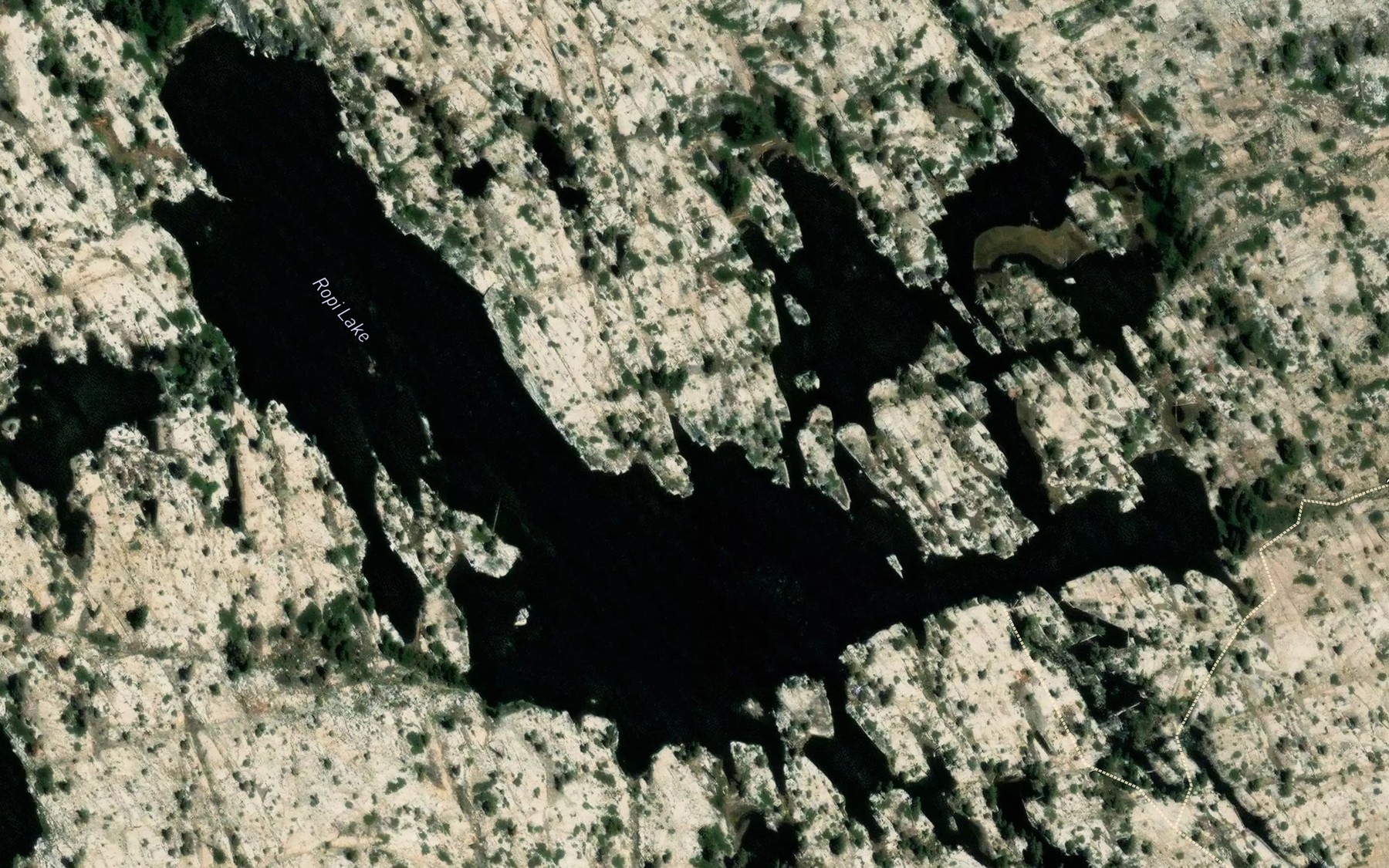 Satellite map of the Ropi Lake