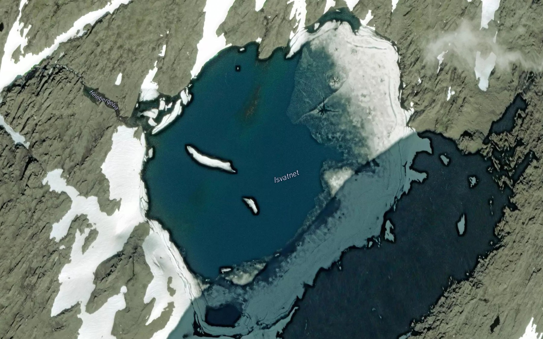Satellite map of the Isvatnet