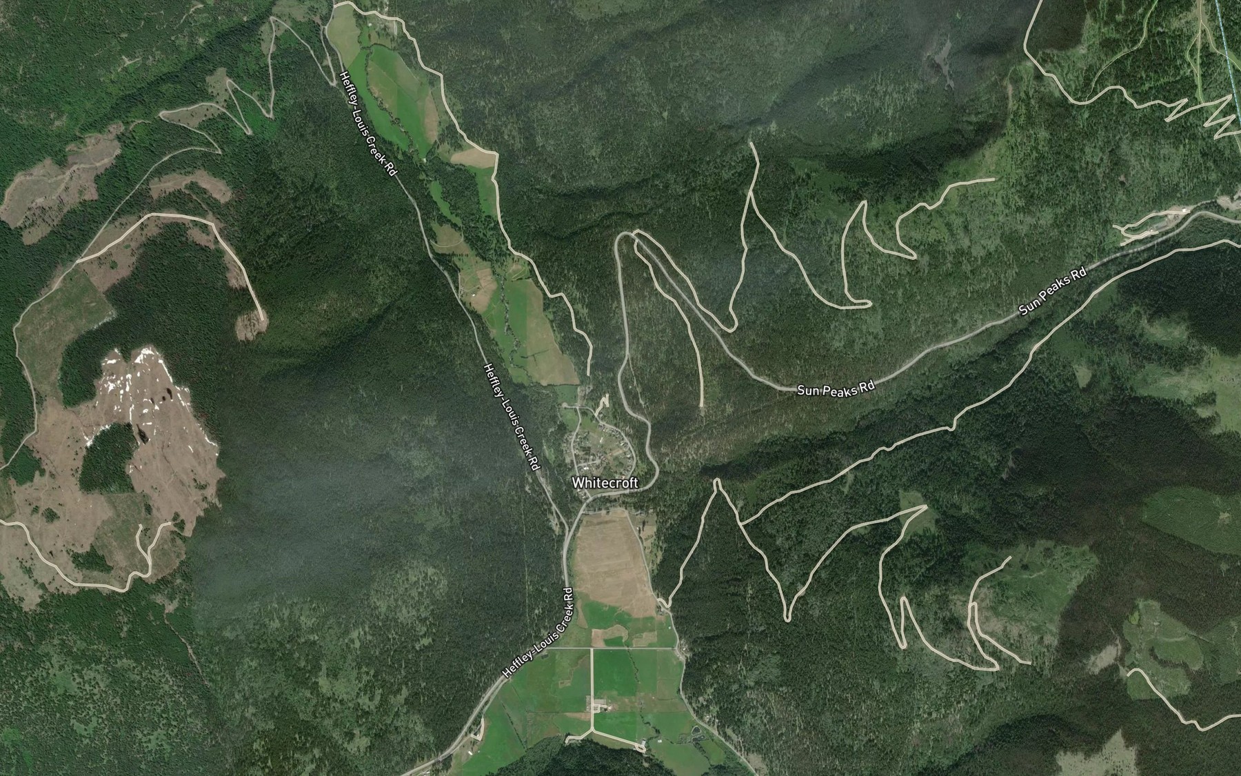 Satellite map of the McGillivray Creek