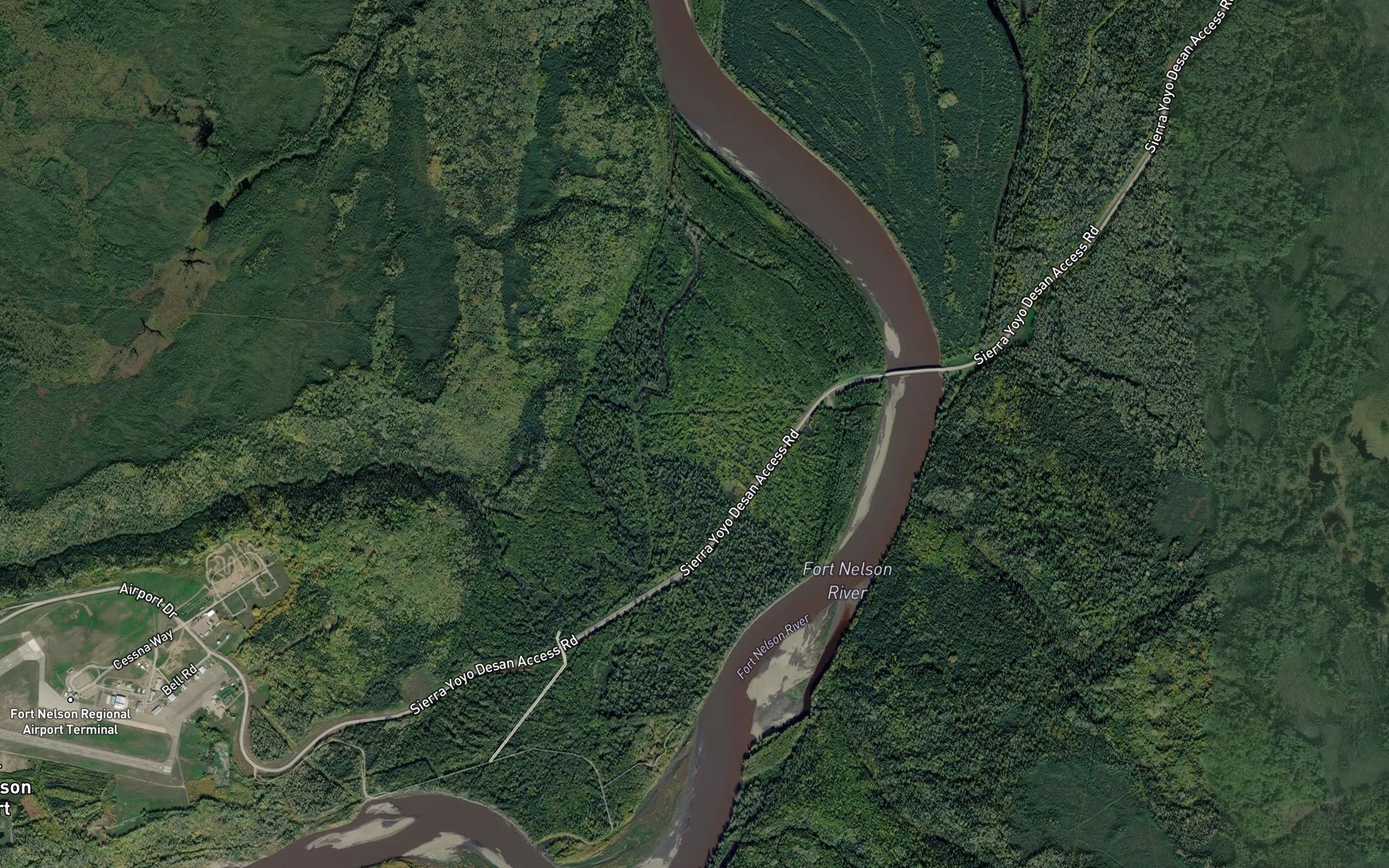 Satellite map of the McConachie Creek