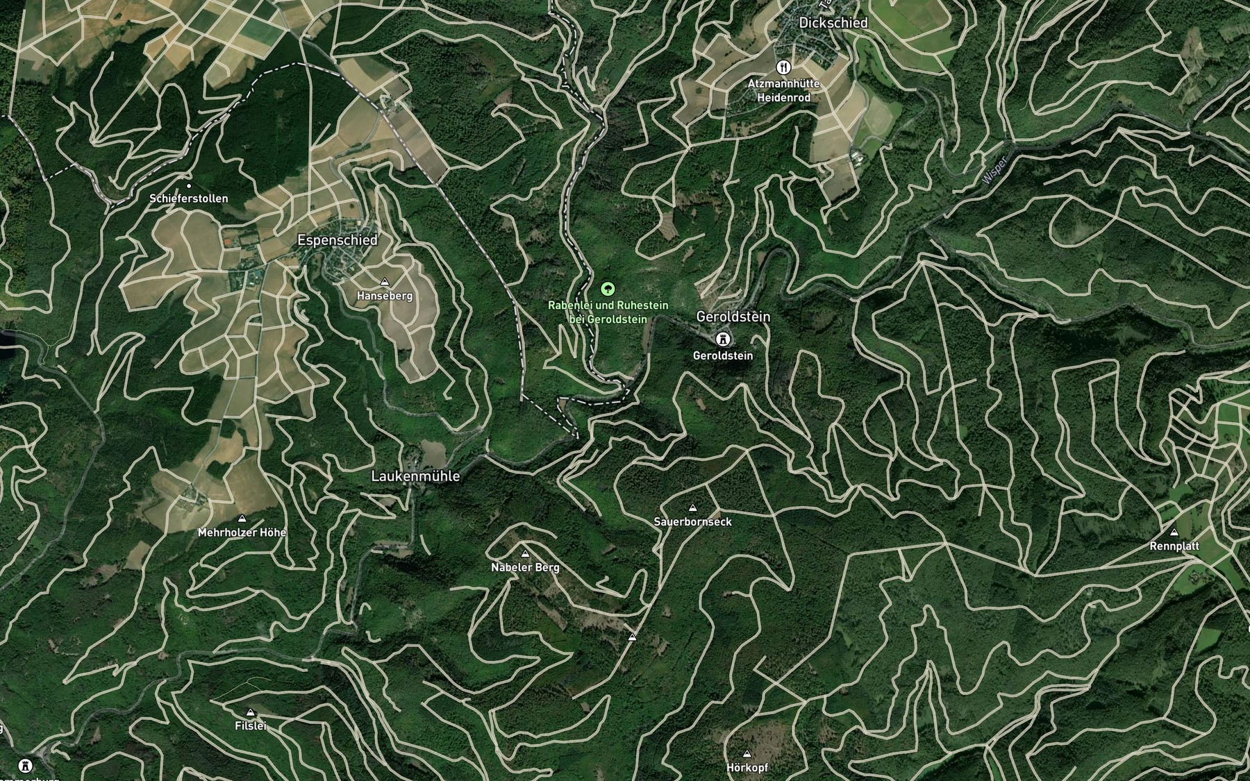 Satellite map of the Herzbach