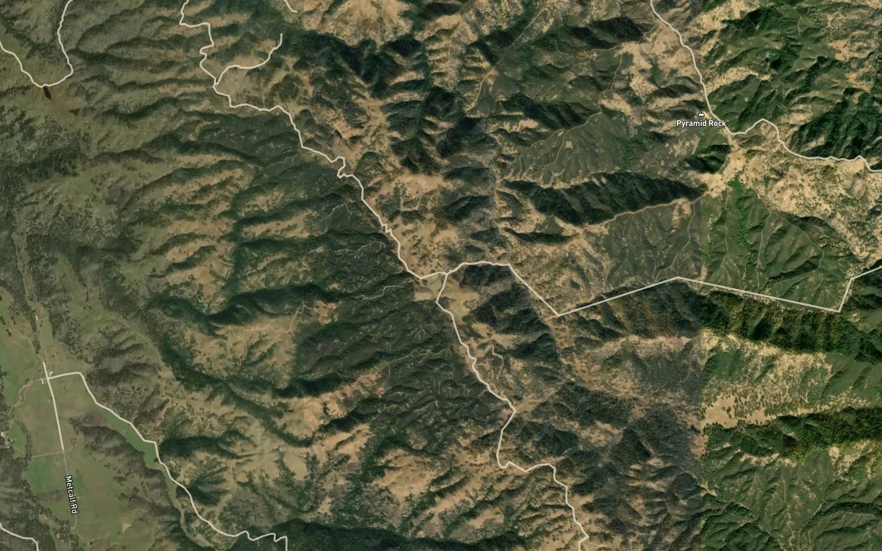 Satellite map of the Divide Springs