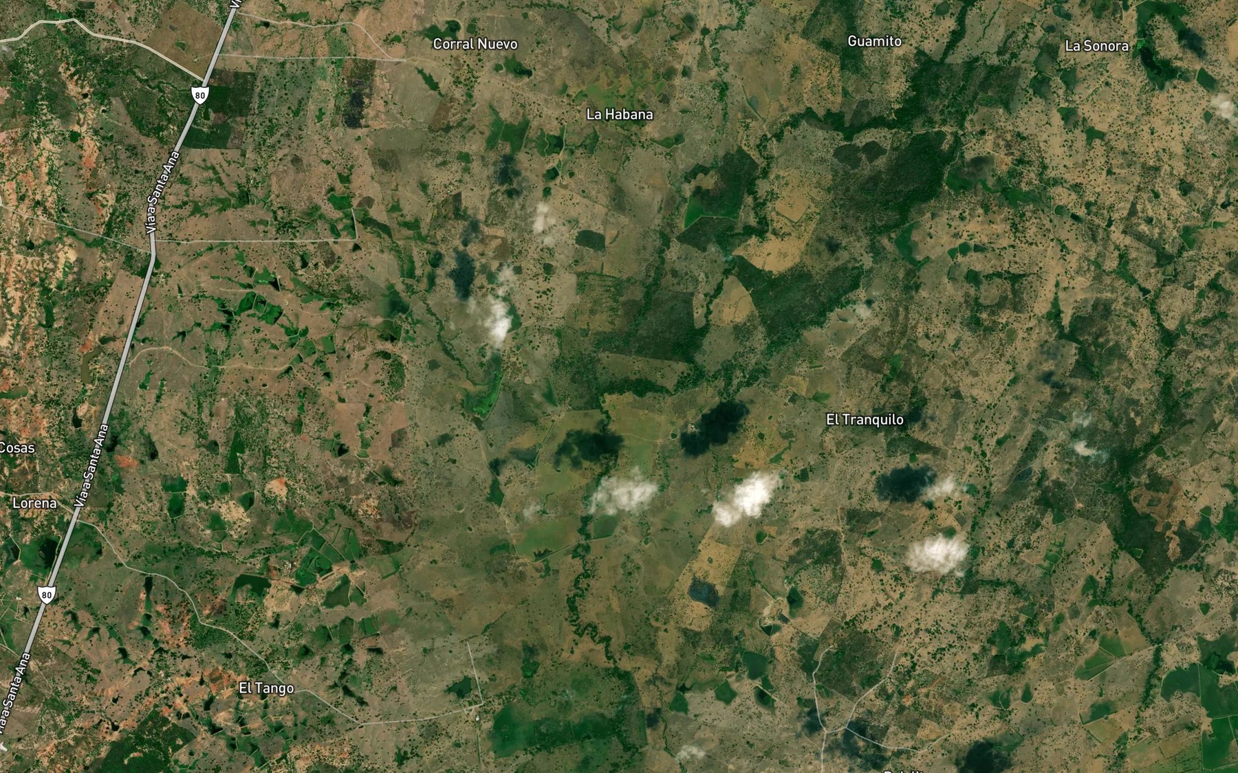 Satellite map of the Arroyo Guamito