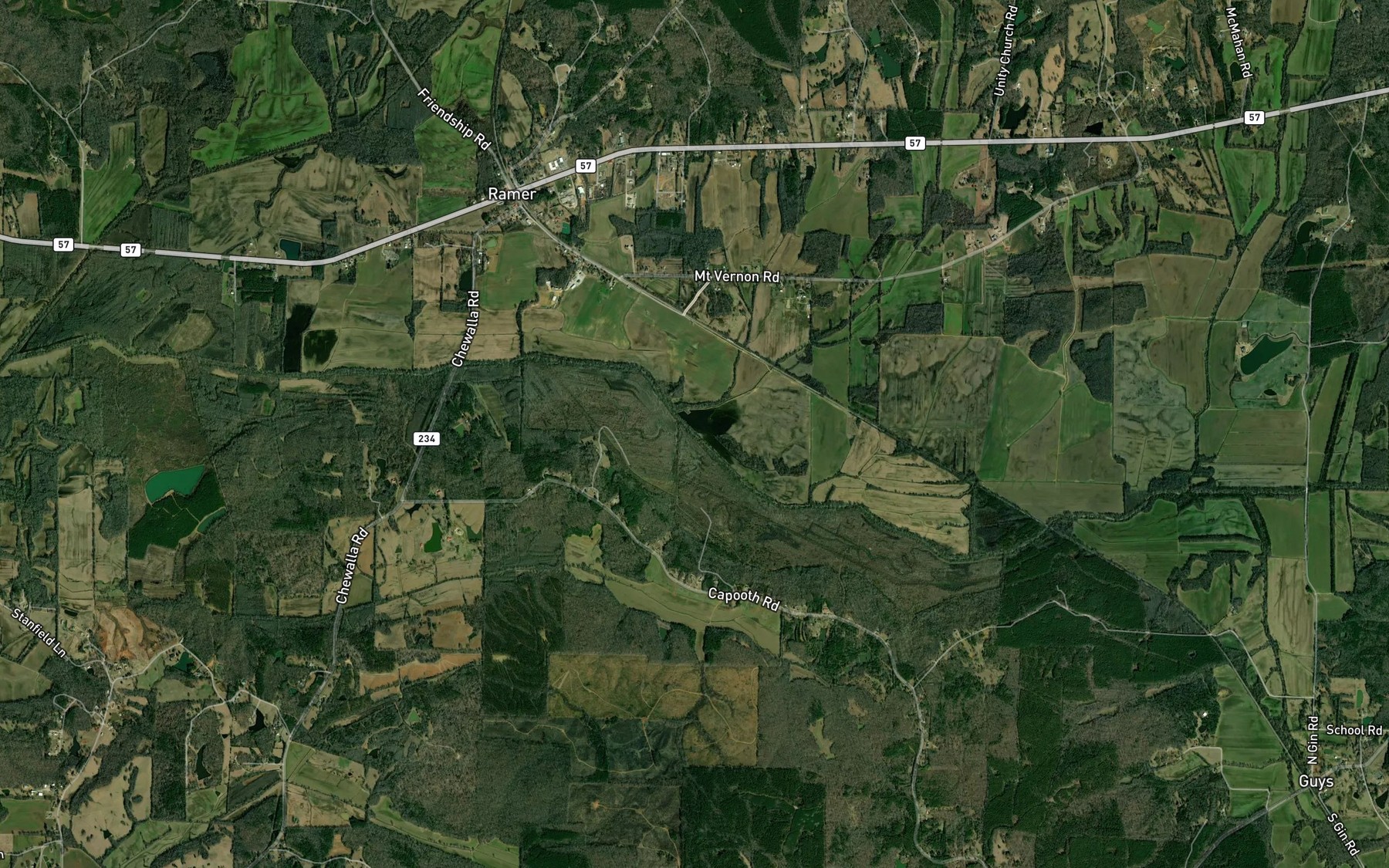 Satellite map of the Prairie Branch