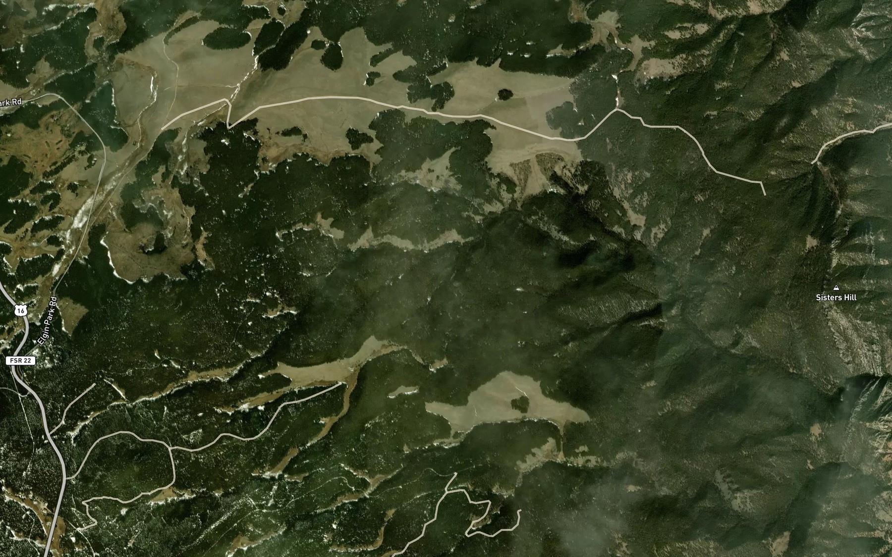 Satellite map of the Webber Creek