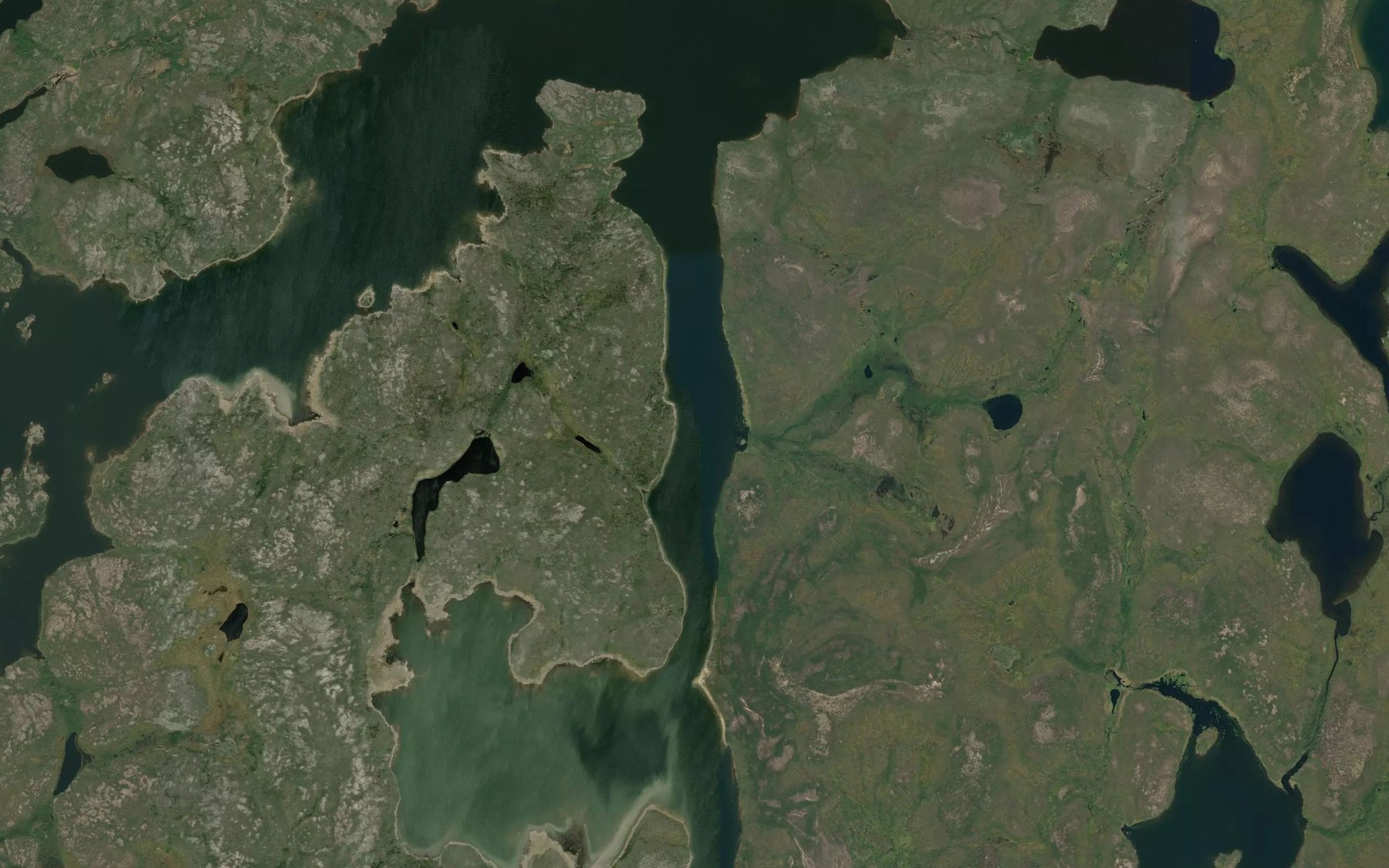 Satellite map of the Wepooskow Narrows