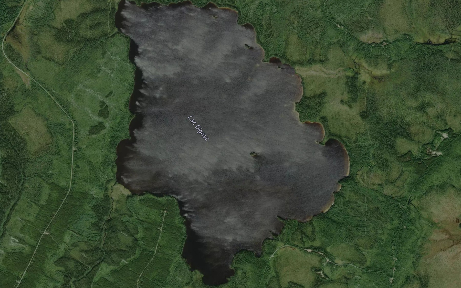 Satellite map of the Lac Gignac