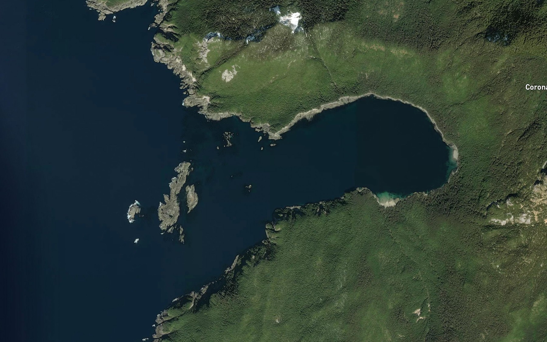 Satellite map of the Windy Bay