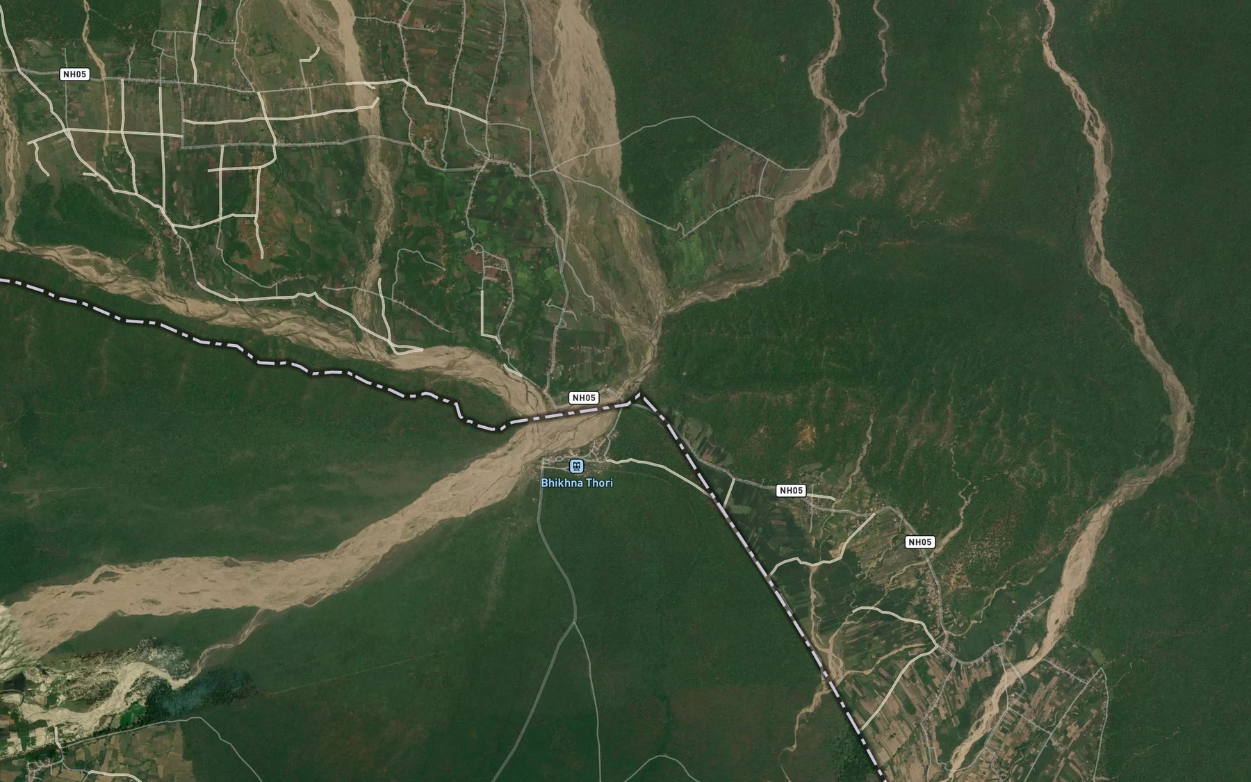 Satellite map of the Thute Khola