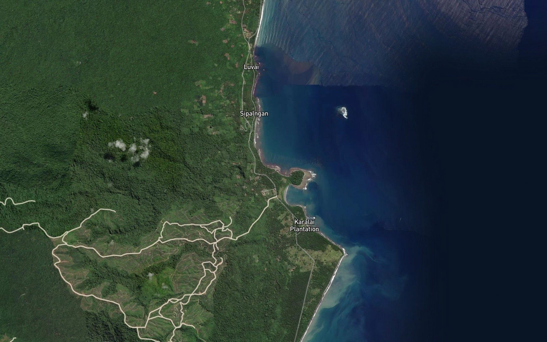 Satellite map of the Melkong River