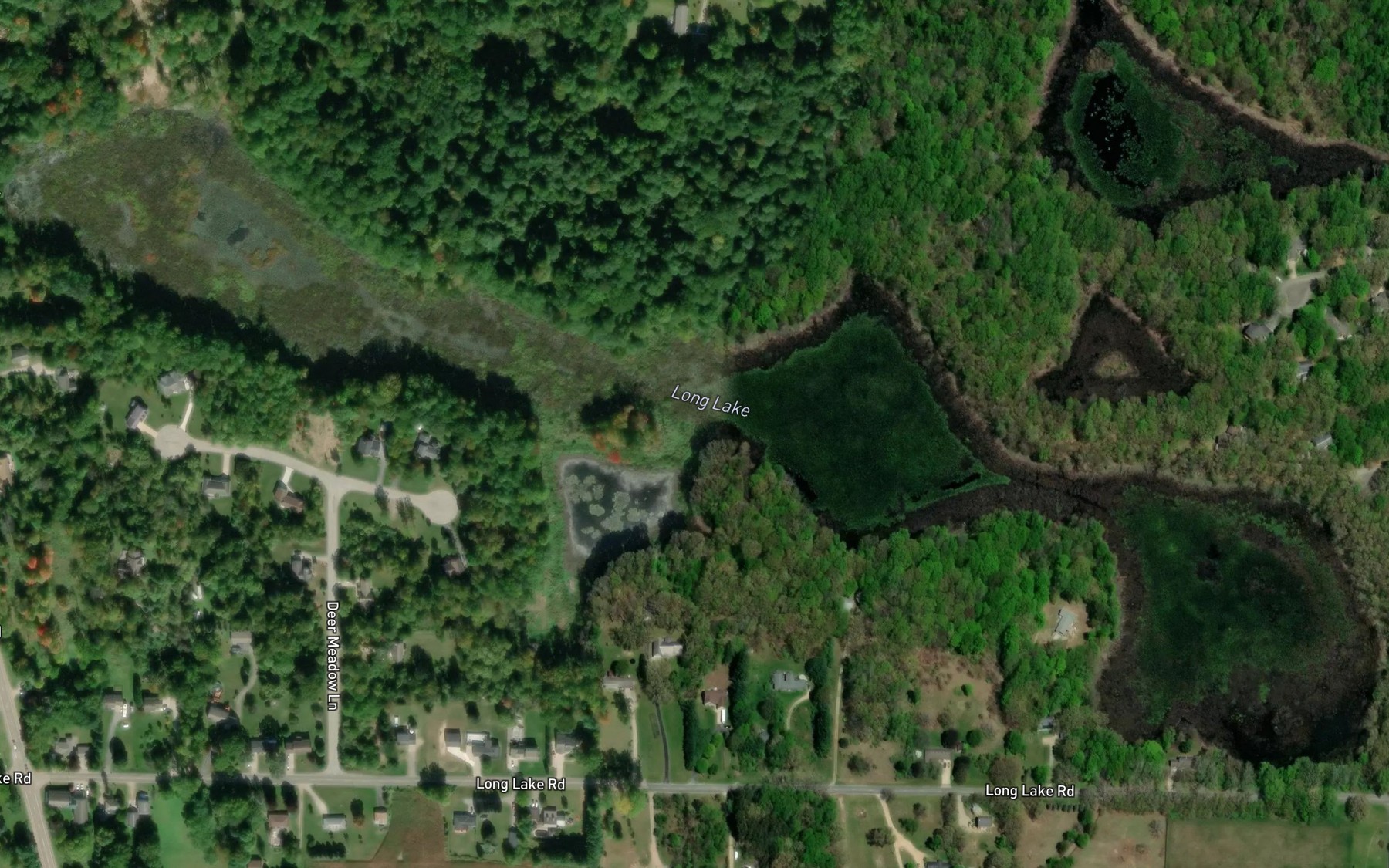 Satellite map of the Long Lake