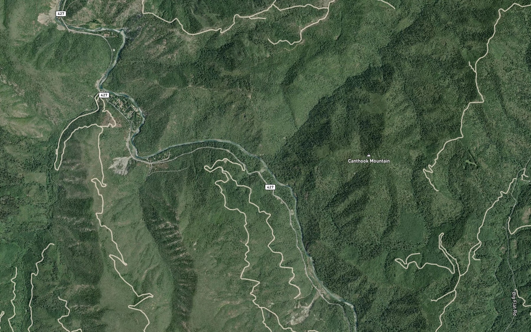 Satellite map of the Gordon Creek