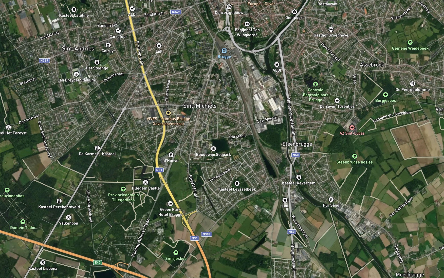 Satellite map of the Leisele-Beek