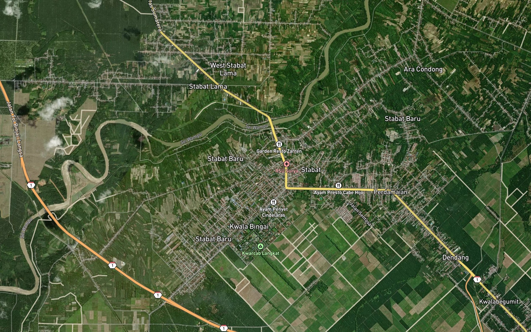 Satellite map of the Sei Glugur