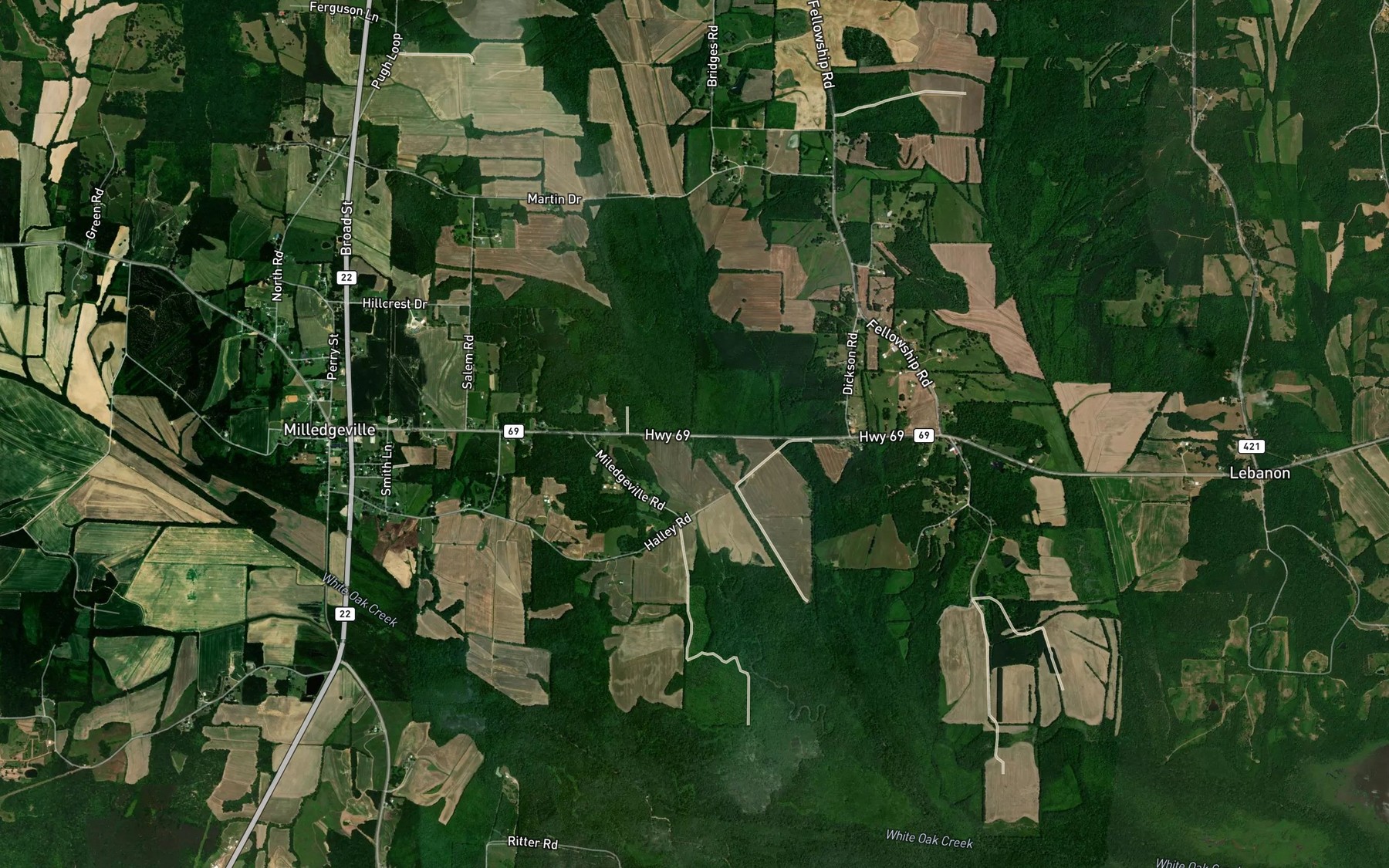 Satellite map of the Short Branch