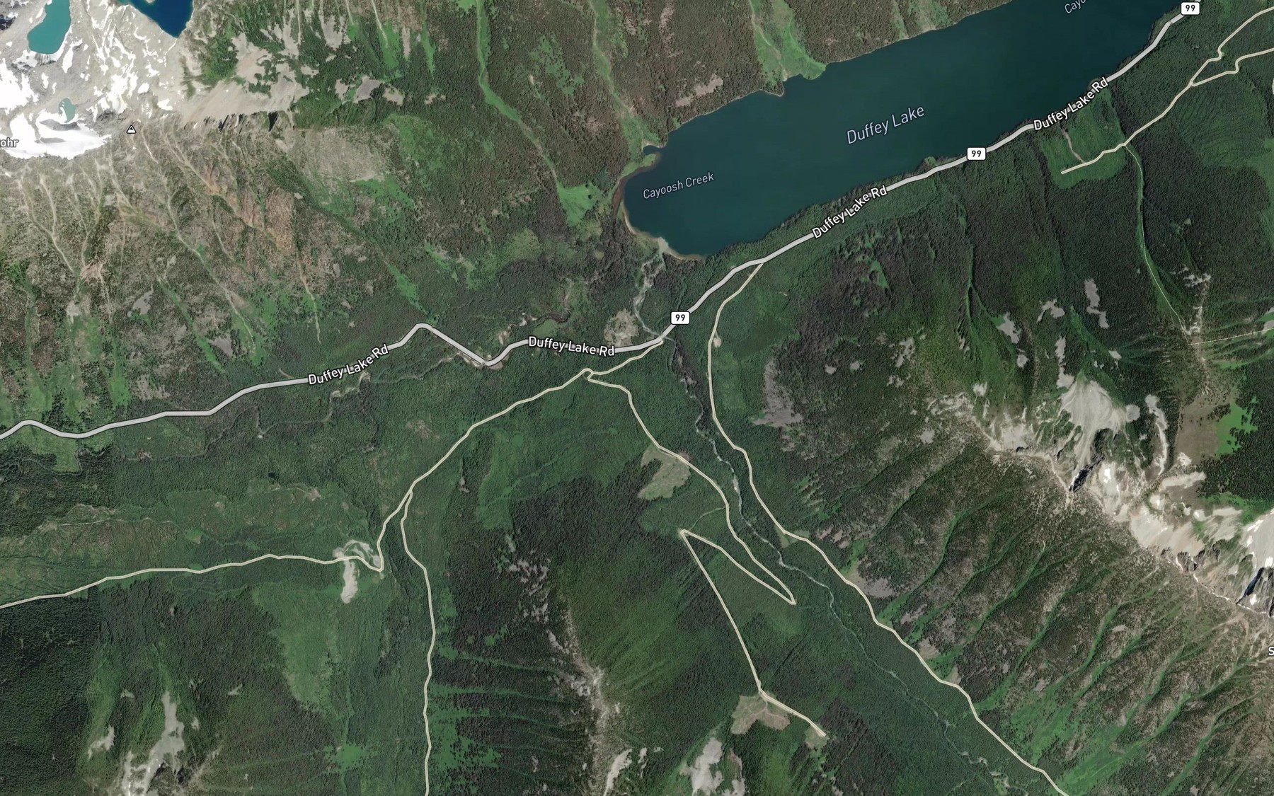 Satellite map of the Van Horlick Creek