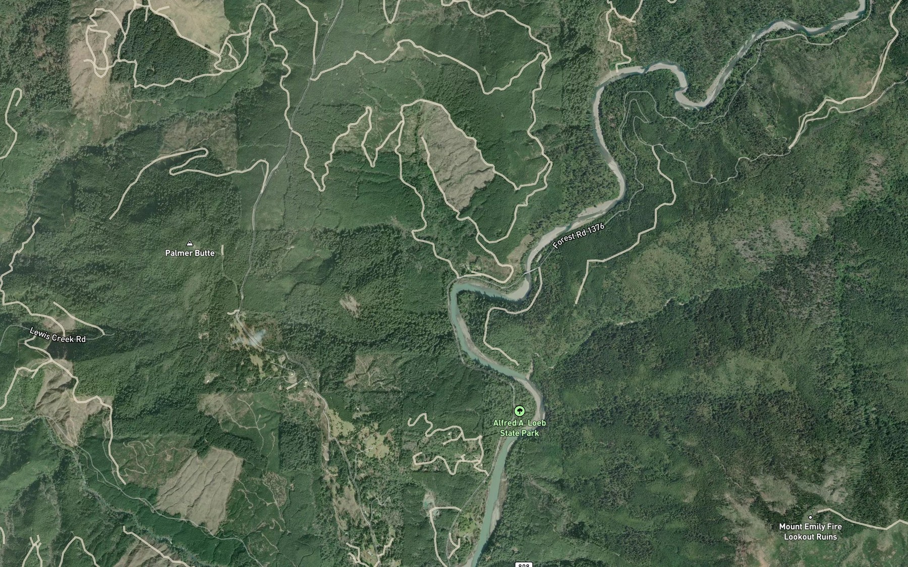 Satellite map of the Elk Creek