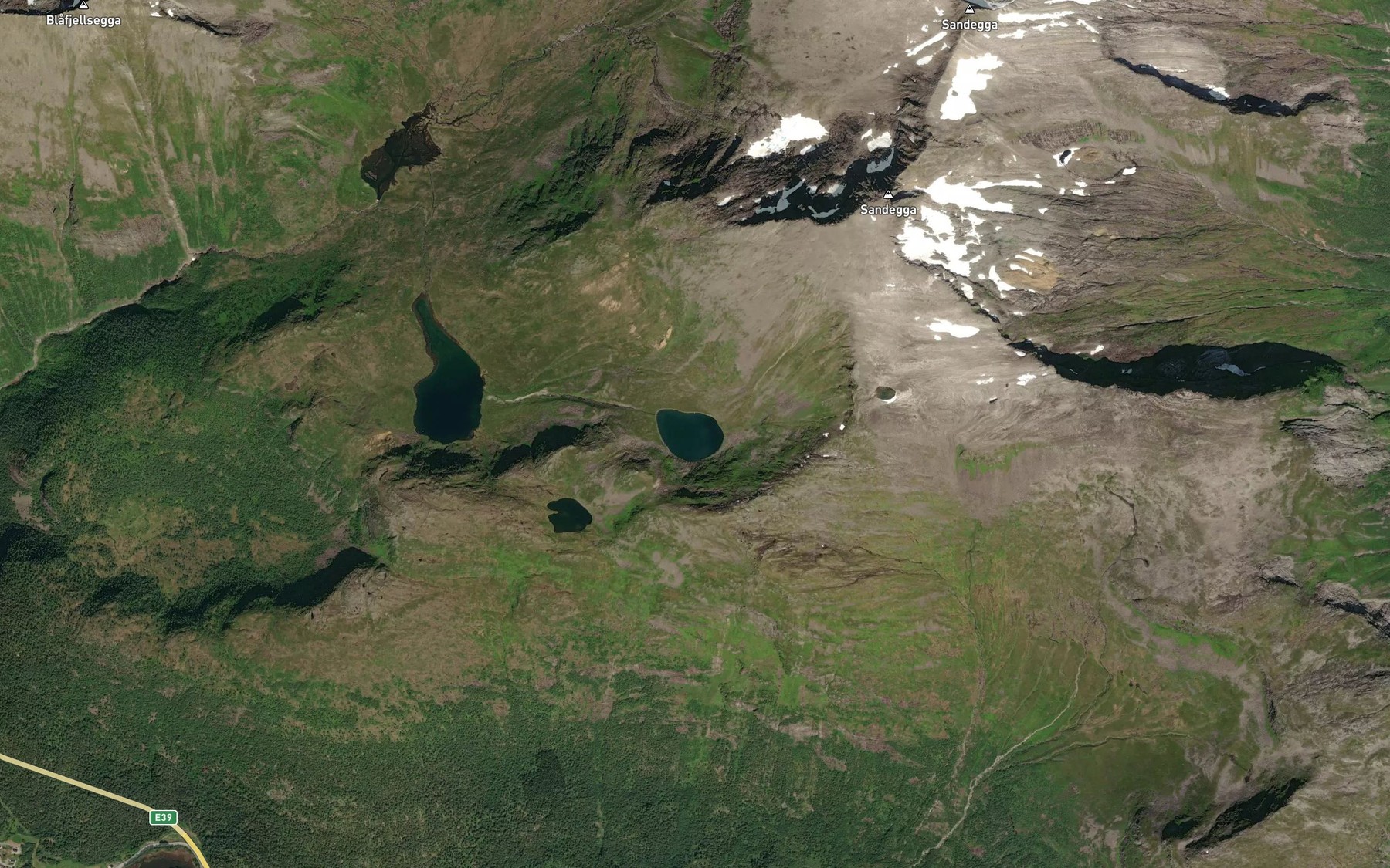 Satellite map of the Klingretevatnet